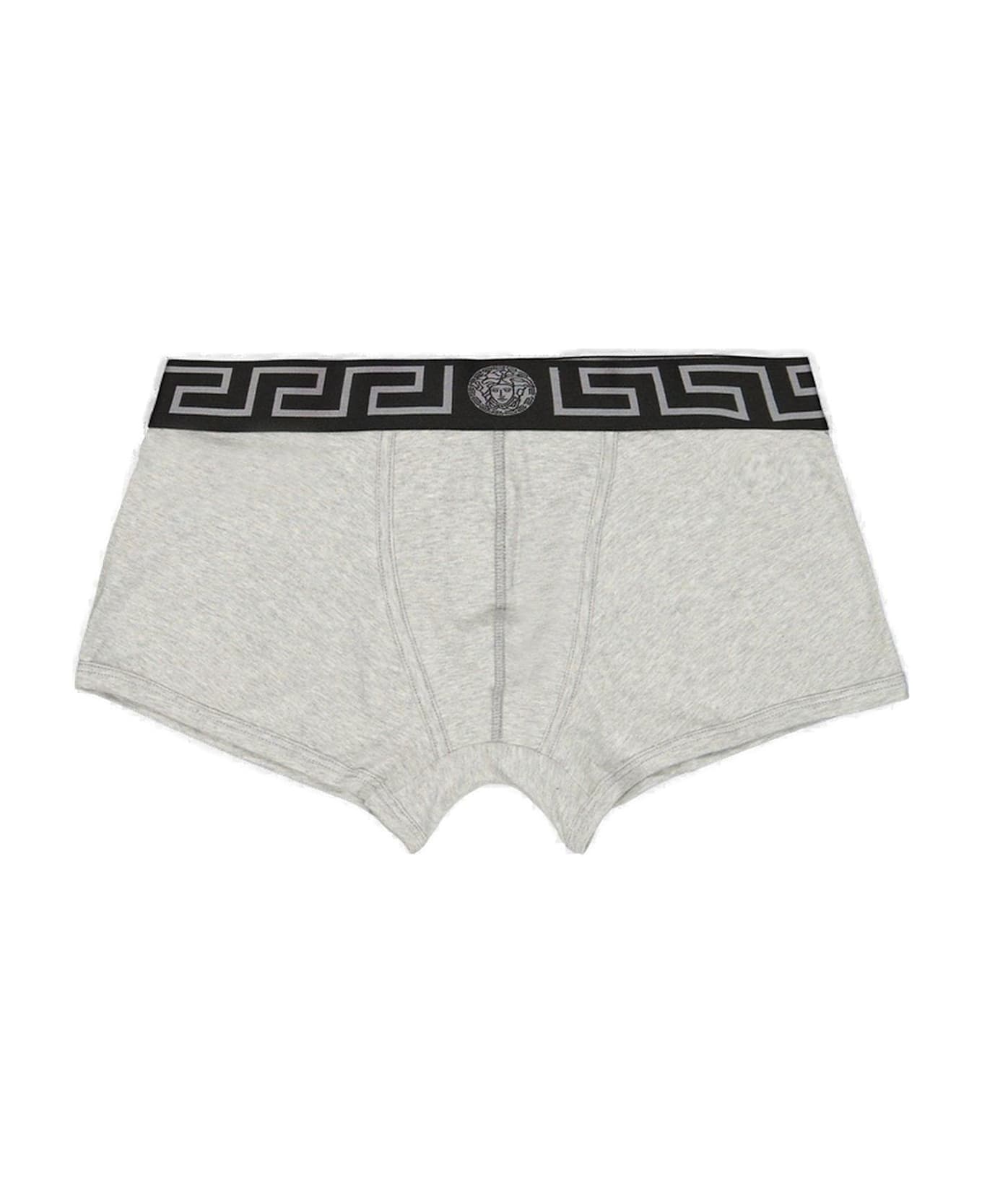 Versace Greca Border Stretched Boxer Briefs - Grigio e Nero