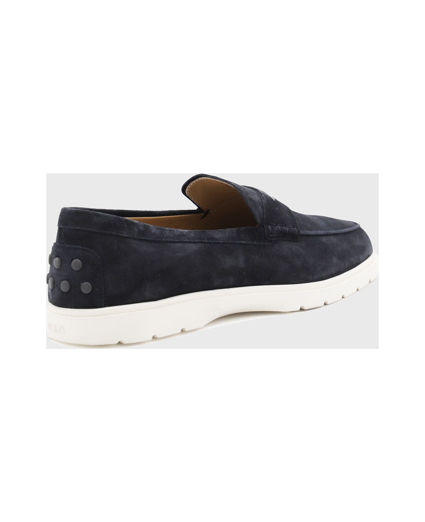 Tod's Navy Blue Suede Loafers - Blue