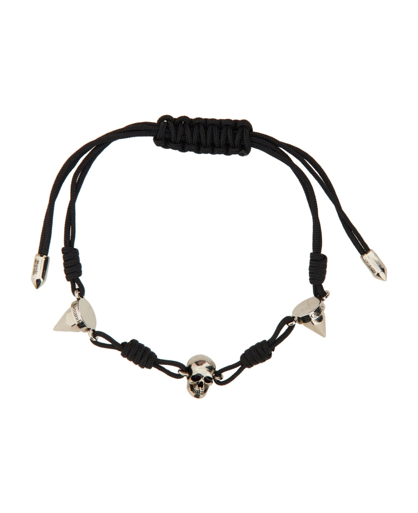 Alexander McQueen Studs Skull Friendship Bracelet - Black