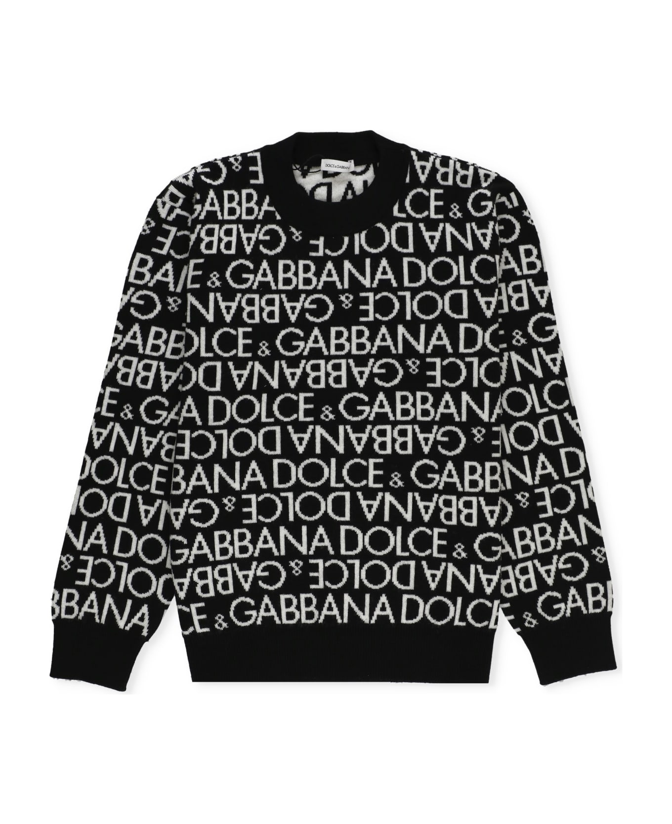 Dolce & Gabbana Sweater With Logo - Black ニットウェア＆スウェットシャツ