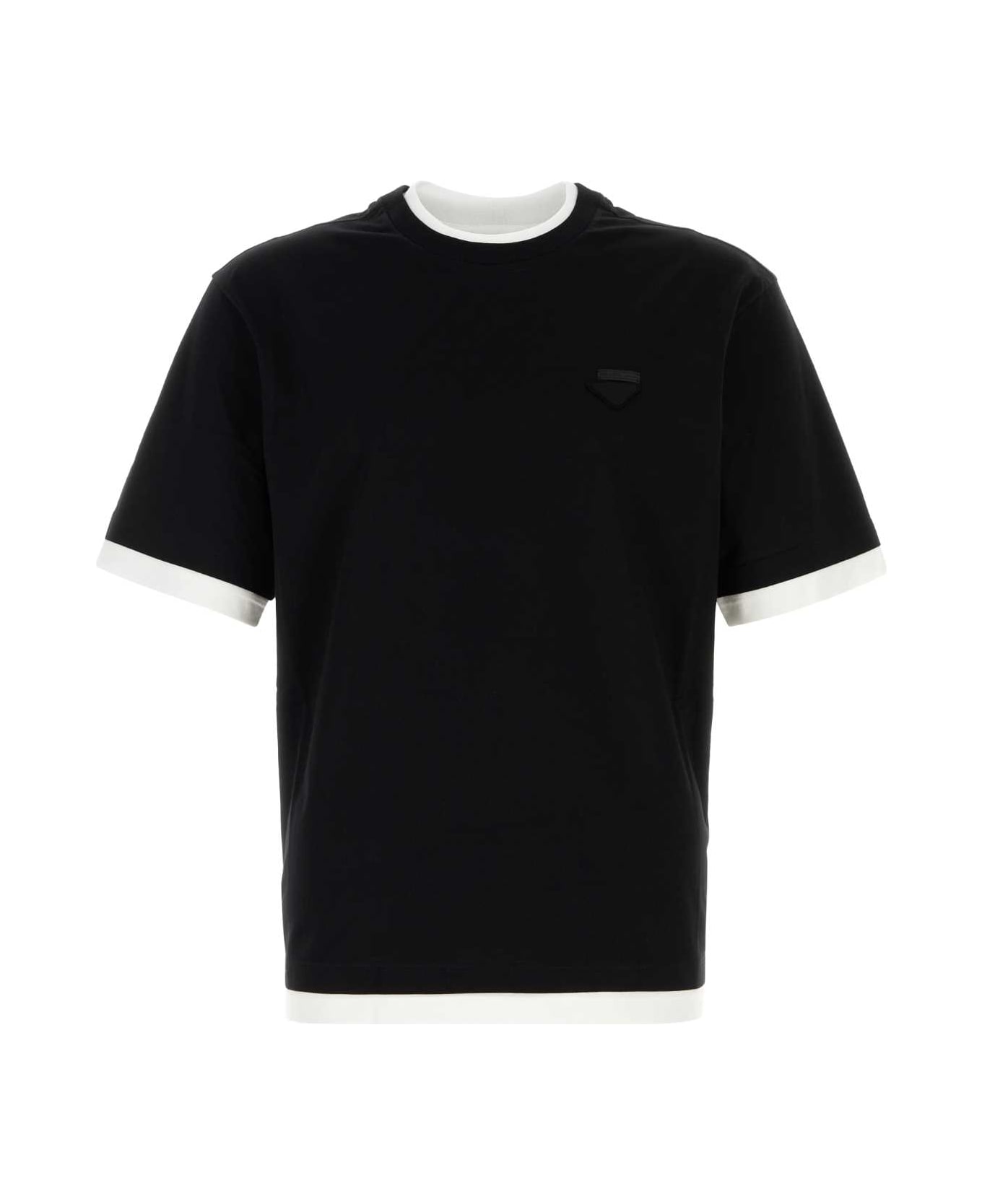 Prada Black Cotton T-shirt - NERO+BIANCO