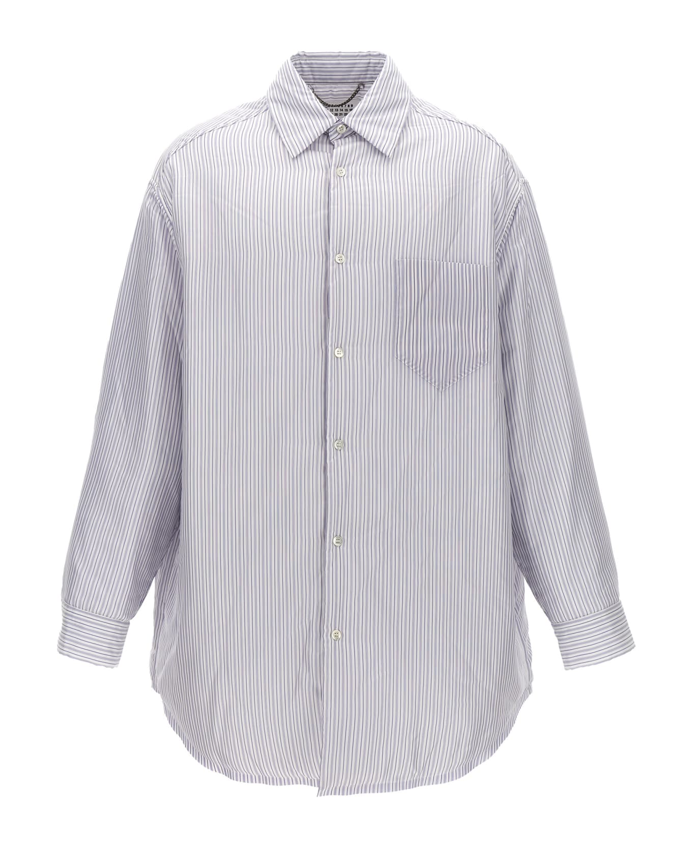 Maison Margiela Striped Shirt Jacket - Light Blue