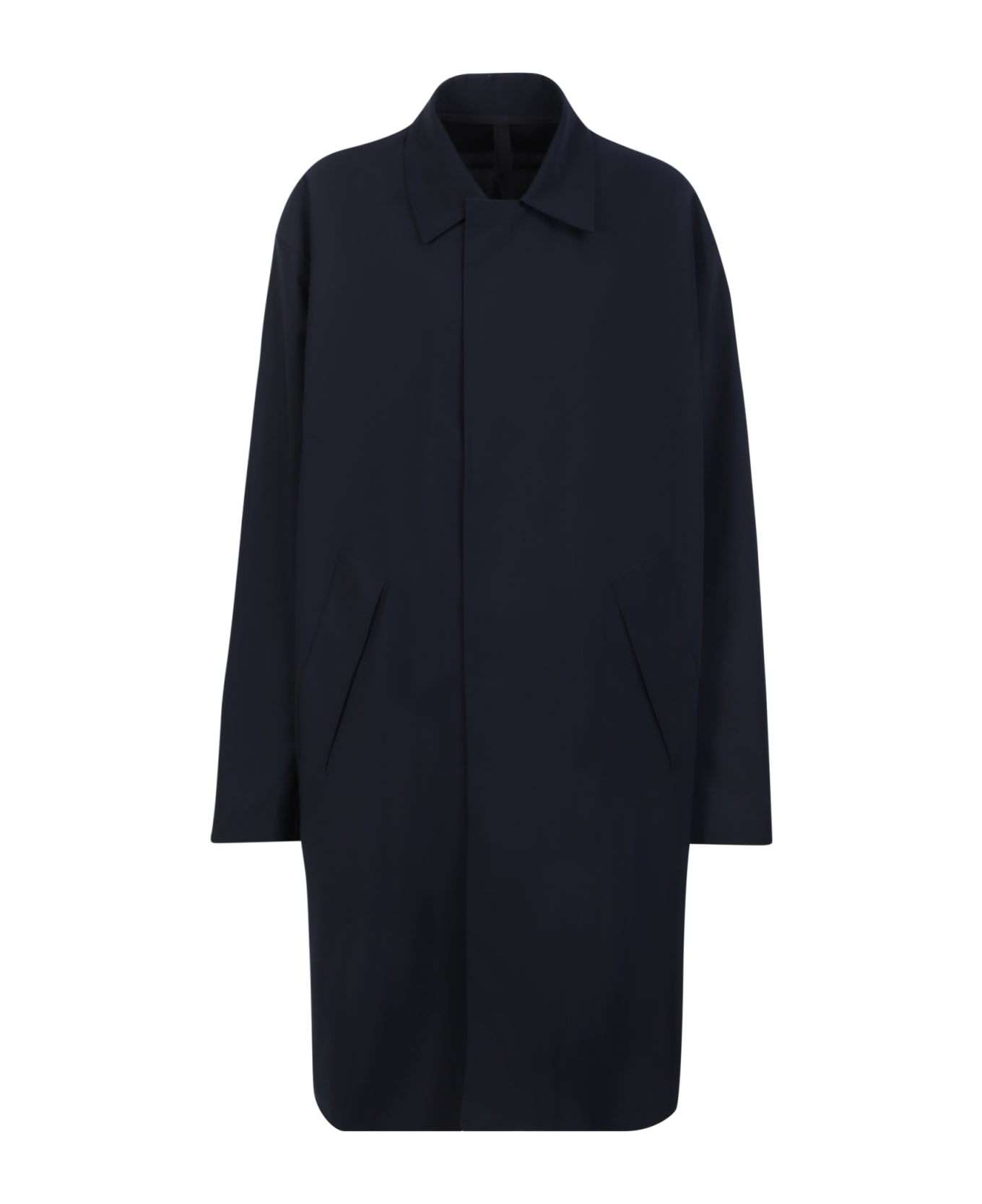 Harris Wharf London Three-quarter Sleeves Black Coat - Blue