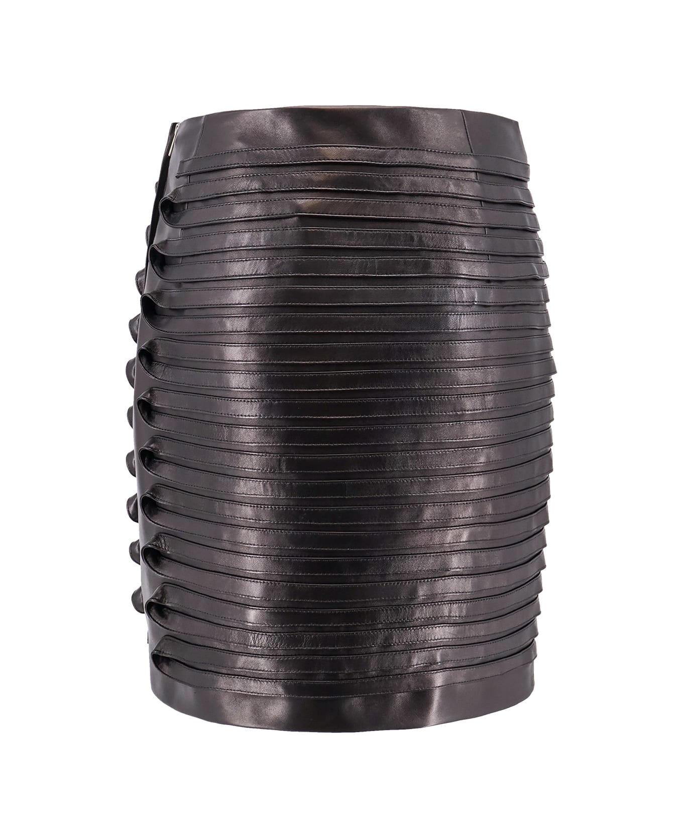 Versace Leather Skirt - Black
