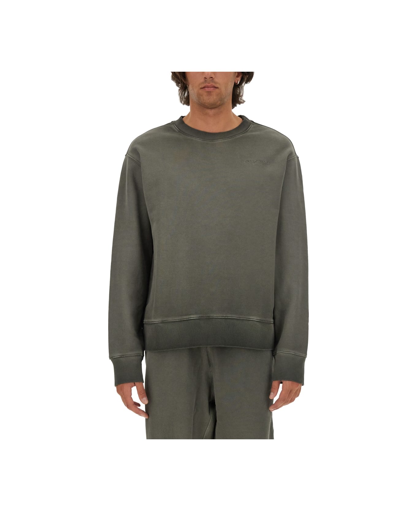 MSGM Washed Out Jersey Sweatshirt - GREY