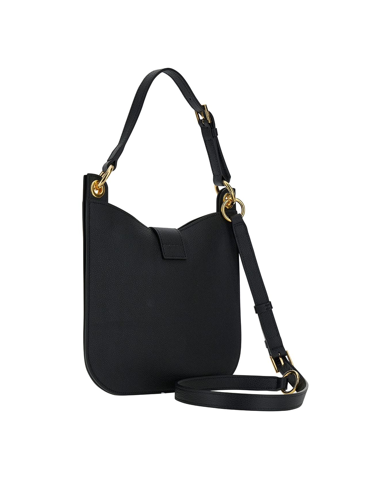Tom Ford 'tara' Black Handbag With T Signature Detail In Grainy Leather Woman - Black トートバッグ