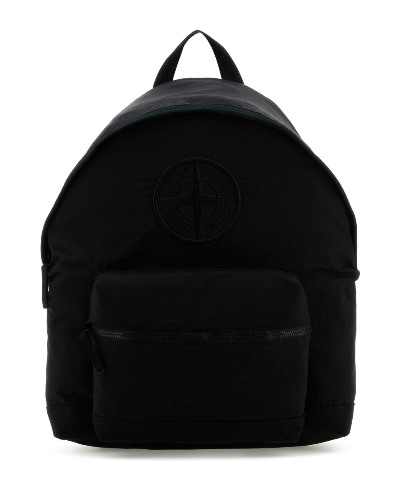 Stone Island Black Nylon Backpack - NERO