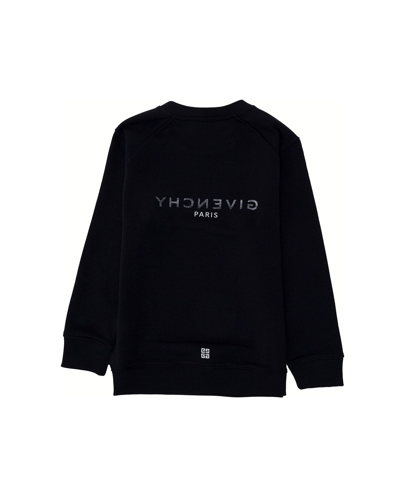 Givenchy Boy Blend Cotton Black Sweatshirt With Logo Print - Black