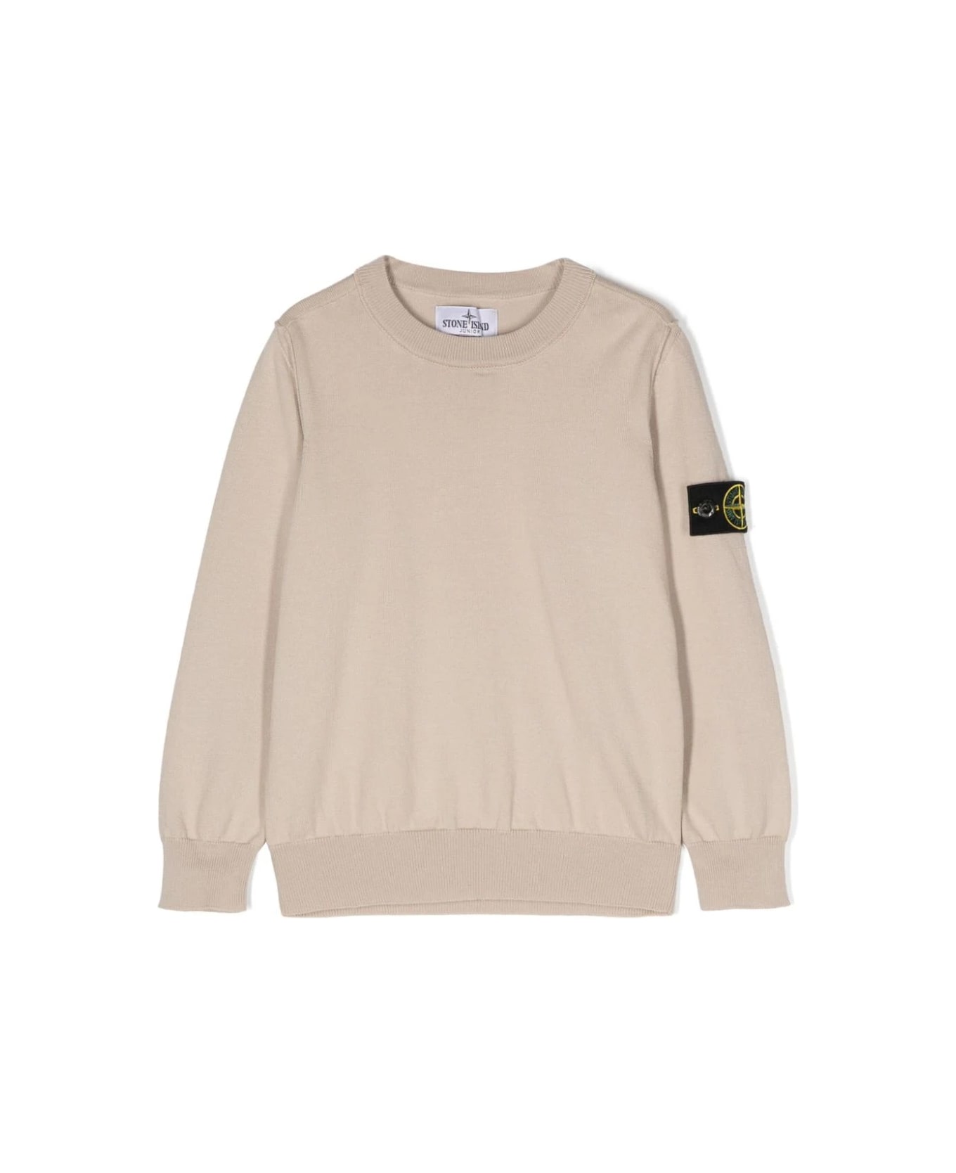 Stone Island Junior Dove Knitted Crew Neck Sweater - Brown