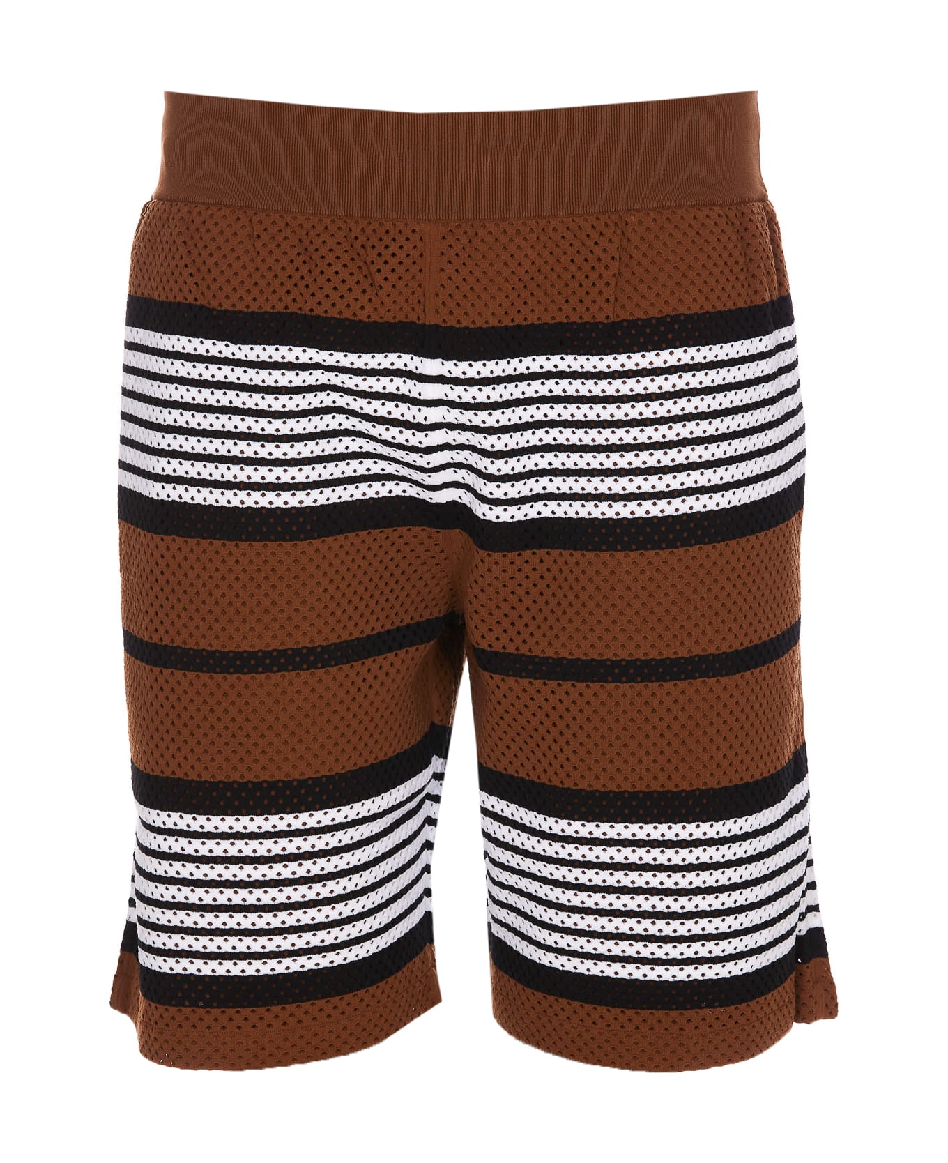 Burberry Stripe Print Shorts - Dark birch brown ショートパンツ