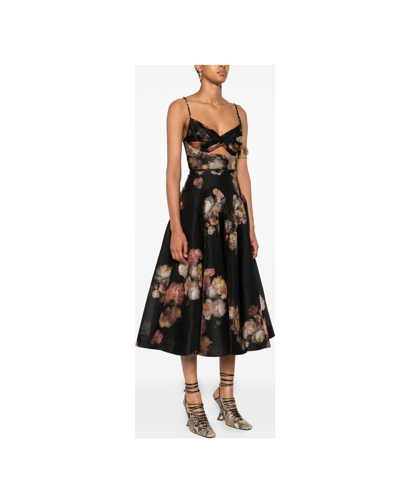 Zimmermann Hypnotic Linen And Silk Mini Dress - Black