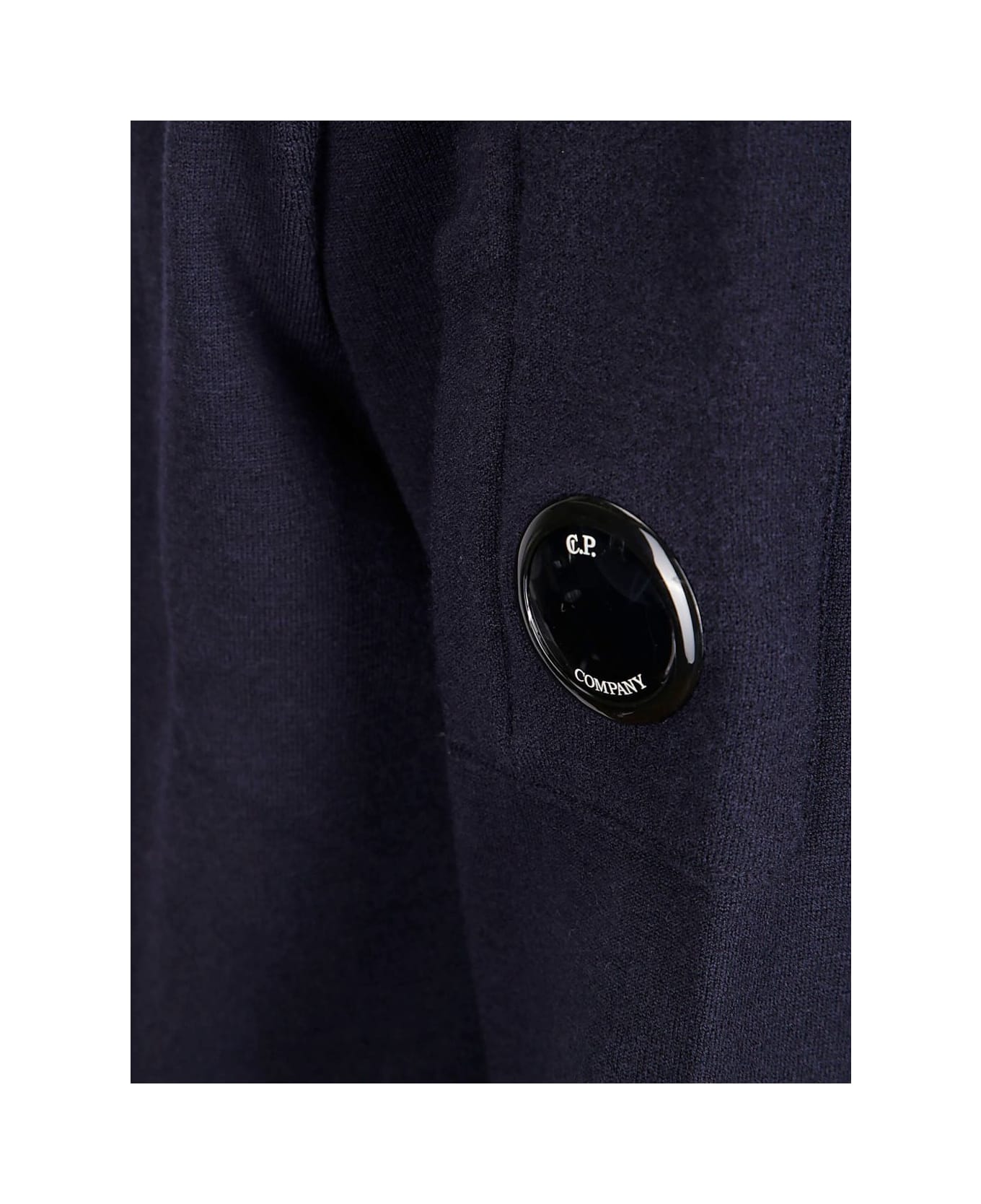 C.P. Company Logo Wool Crewneck Sweater - Blue