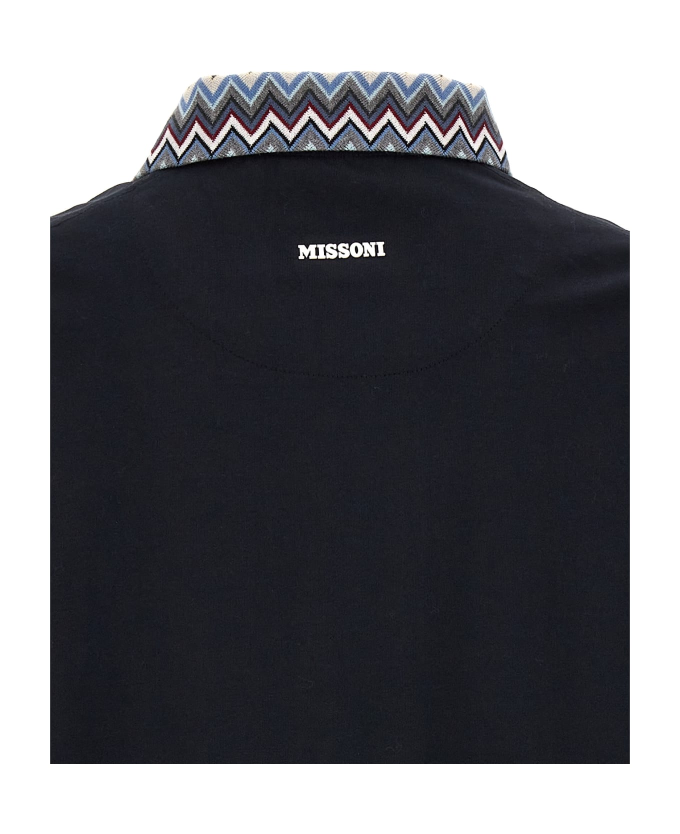 Missoni Zigzag Collar Polo Shirt - Blue ポロシャツ