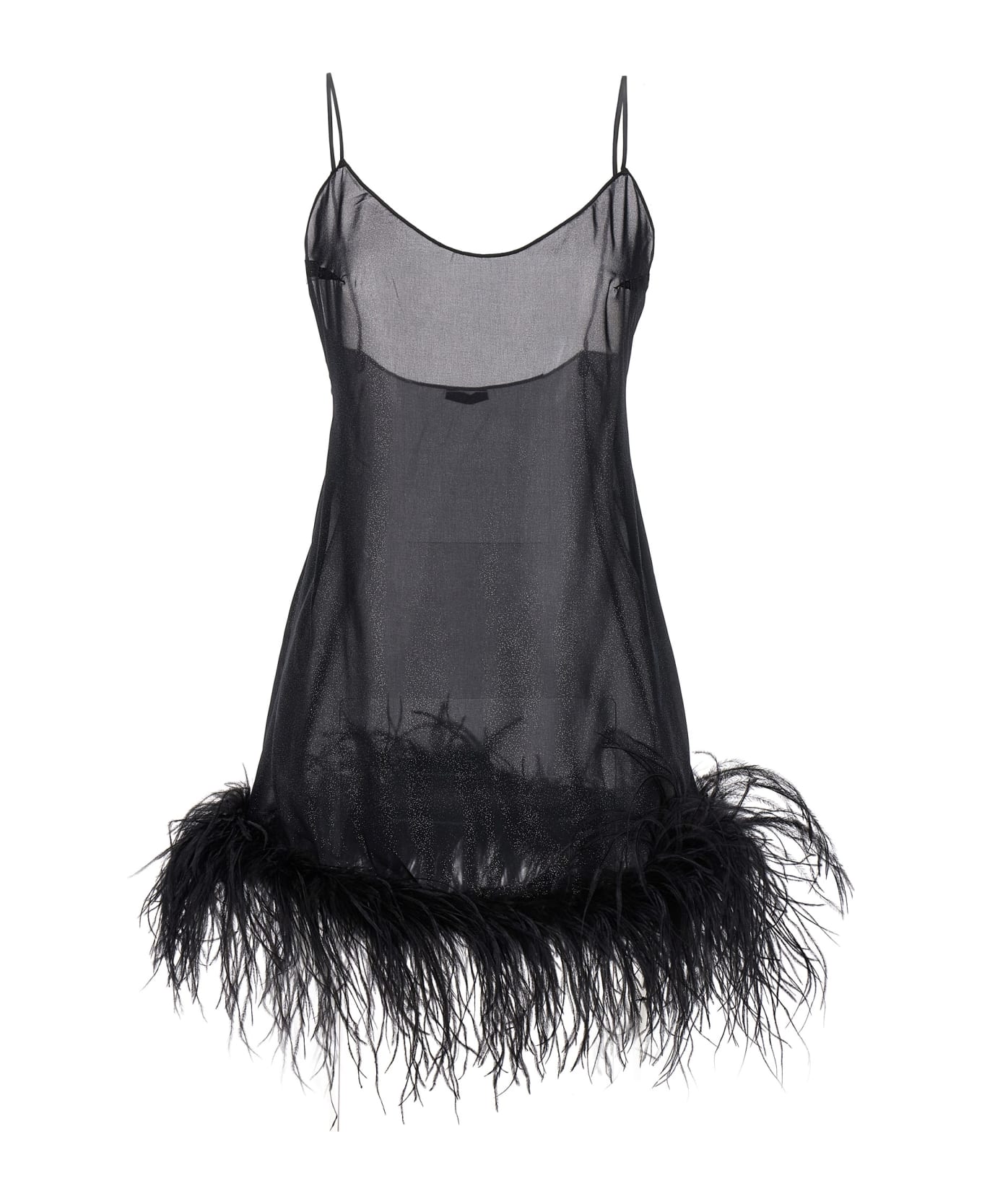 Oseree 'plumage Babydoll' Dress - Black  