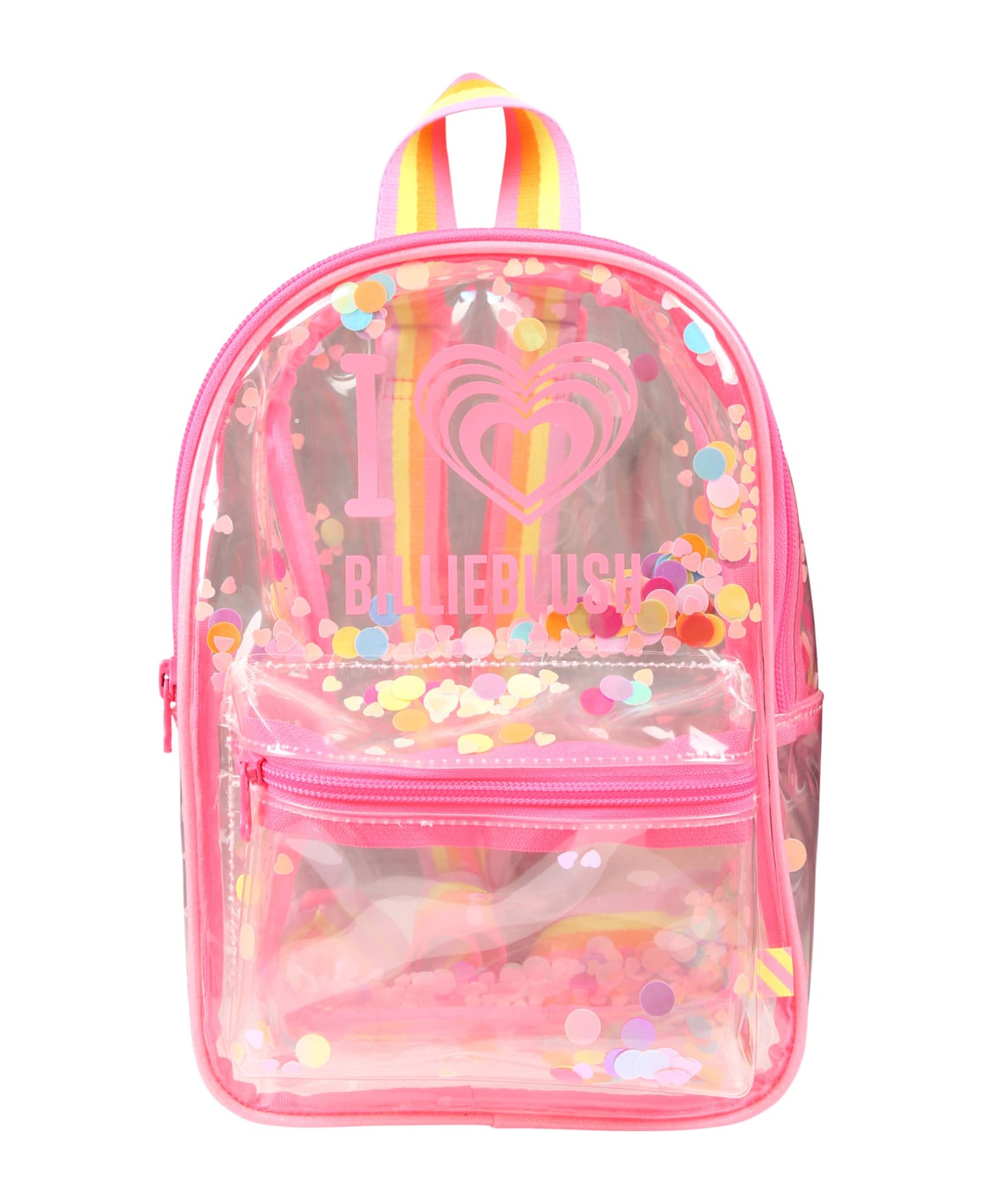 Billieblush Transparent Backpack For Girl With Logo - Fuchsia アクセサリー＆ギフト