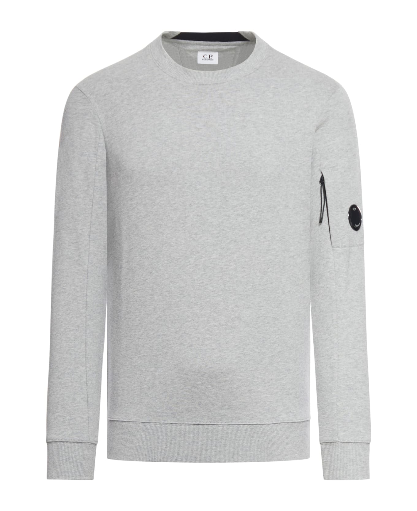 C.P. Company 'diagonal Raised Fleece' Grey Cotton Sweatshirt - Grey Melange