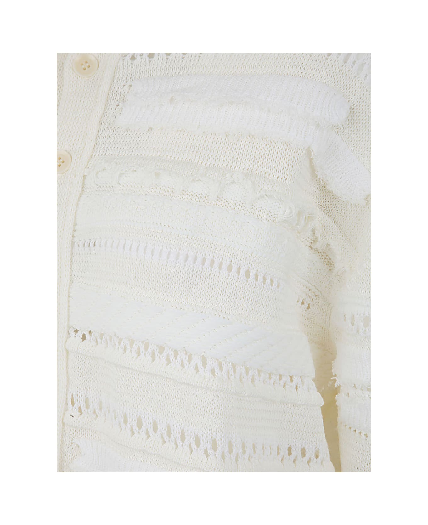 Y's Short Assymetry Cardigan - Off White