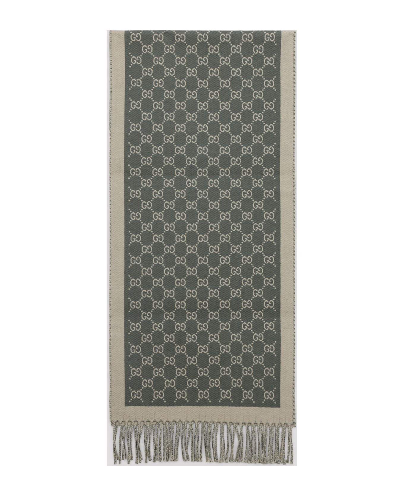 Gucci New Moon Wool Scarf - Reseda Beige