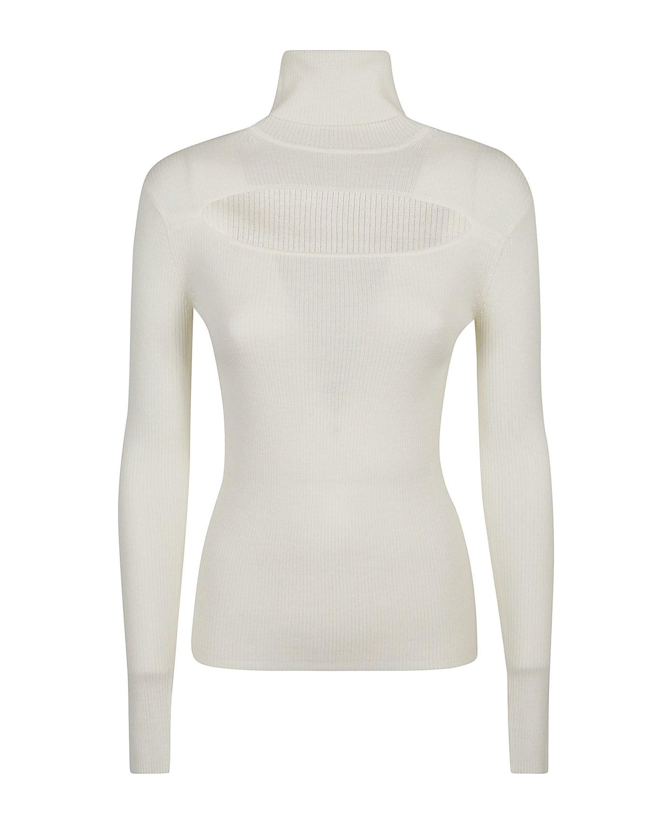 Parosh Cut Out Long-sleeved Knit Jumper - Cream