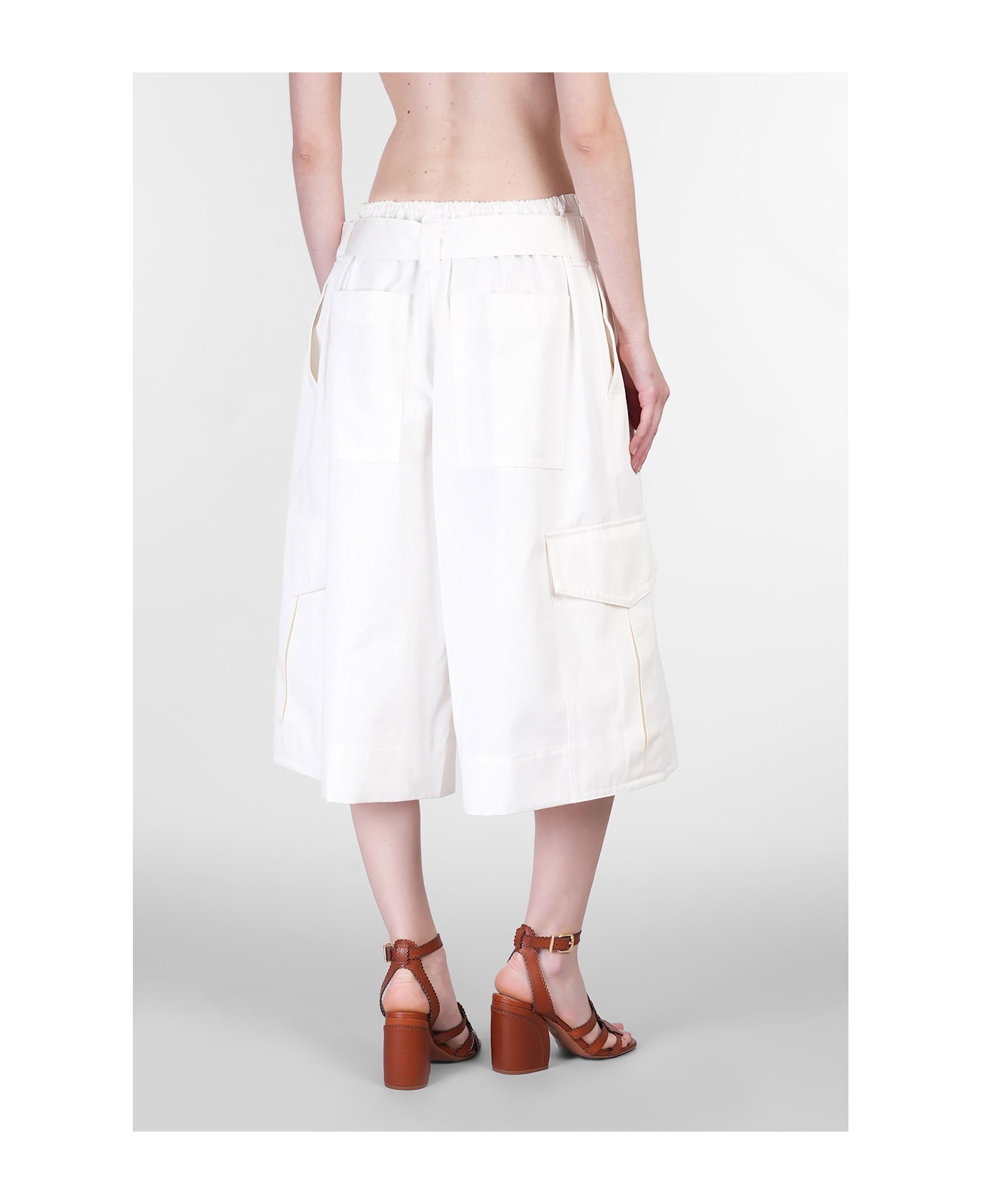 Zimmermann Shorts In White Cotton - white