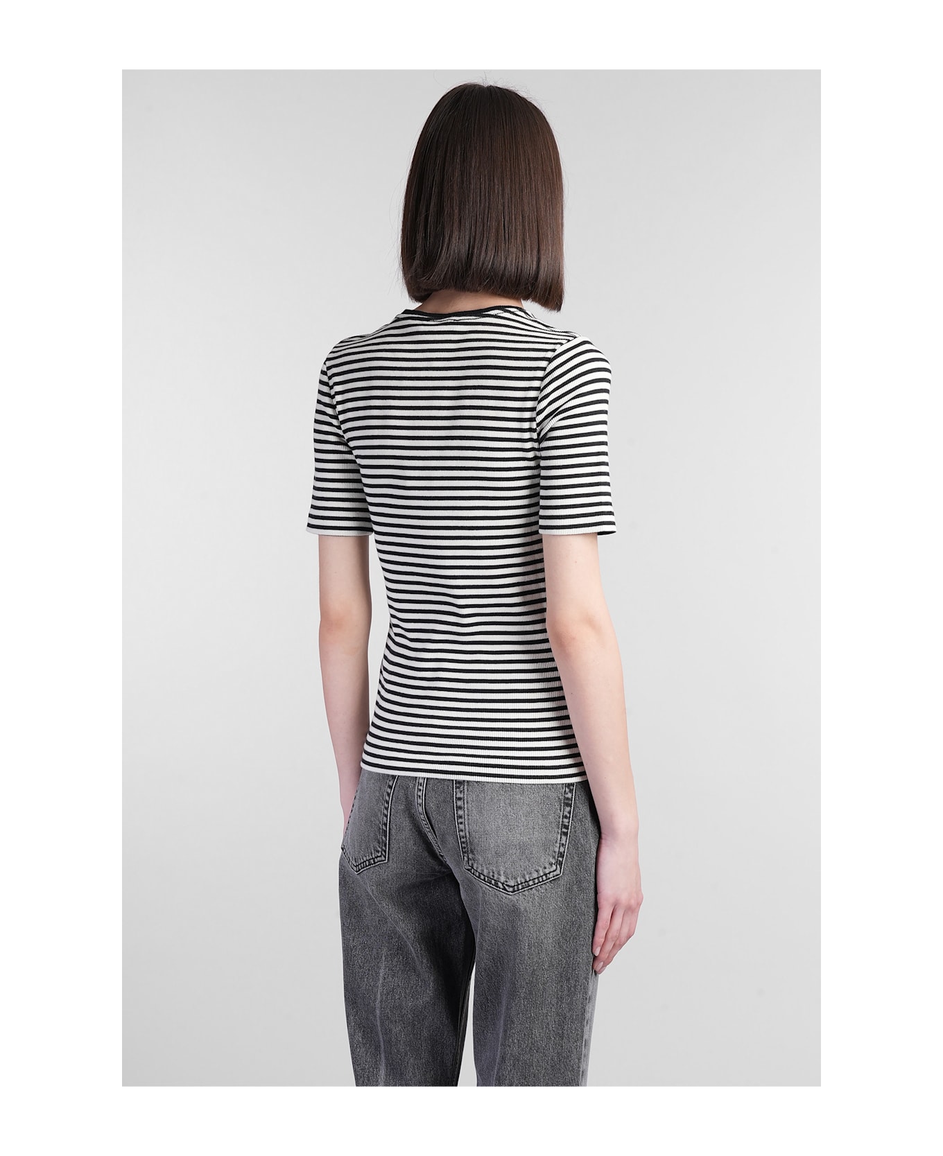 Anine Bing Alessia T-shirt In Black Cotton - black
