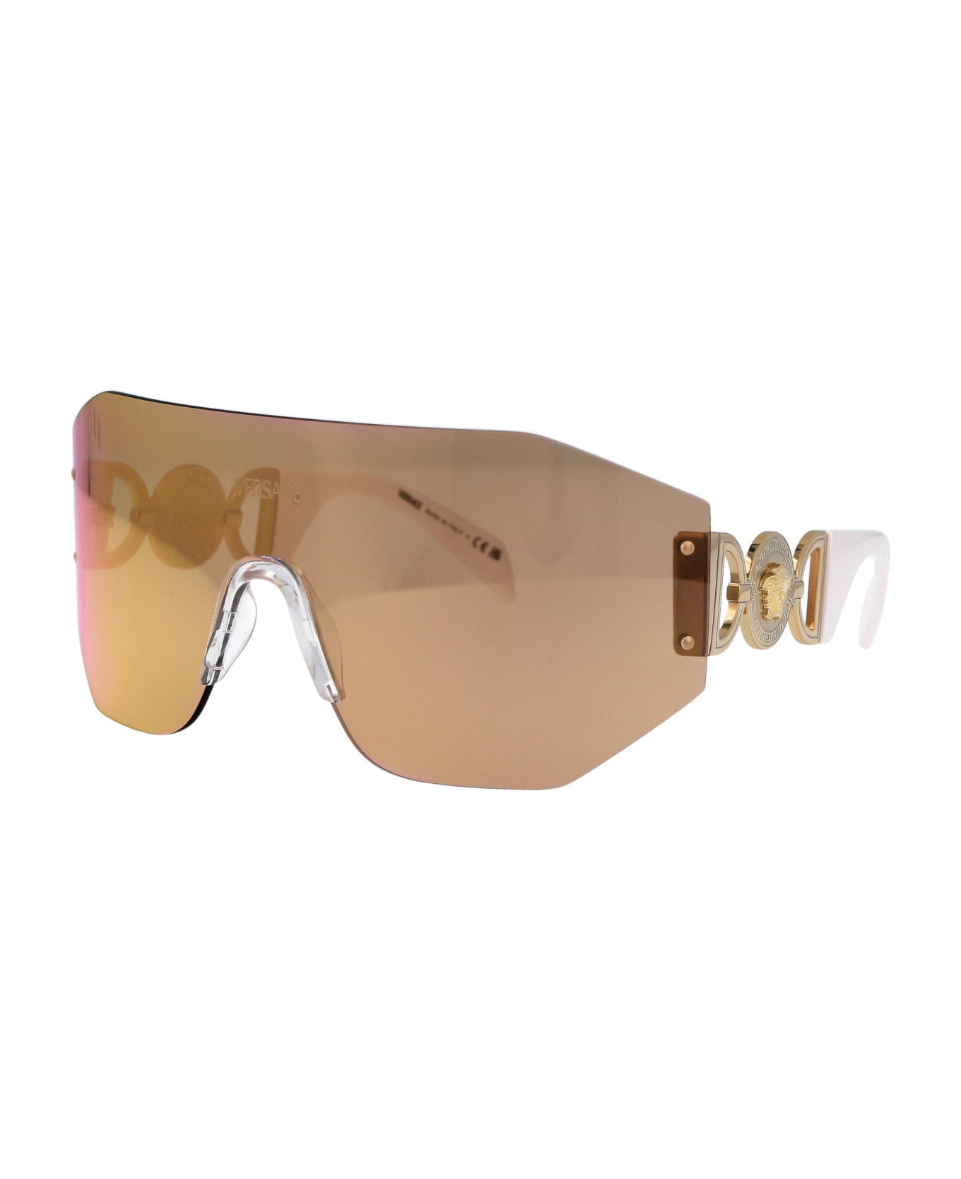 Versace Eyewear 0ve2258 Sunglasses - 10027J Dark Brown Mirror Rose Gold