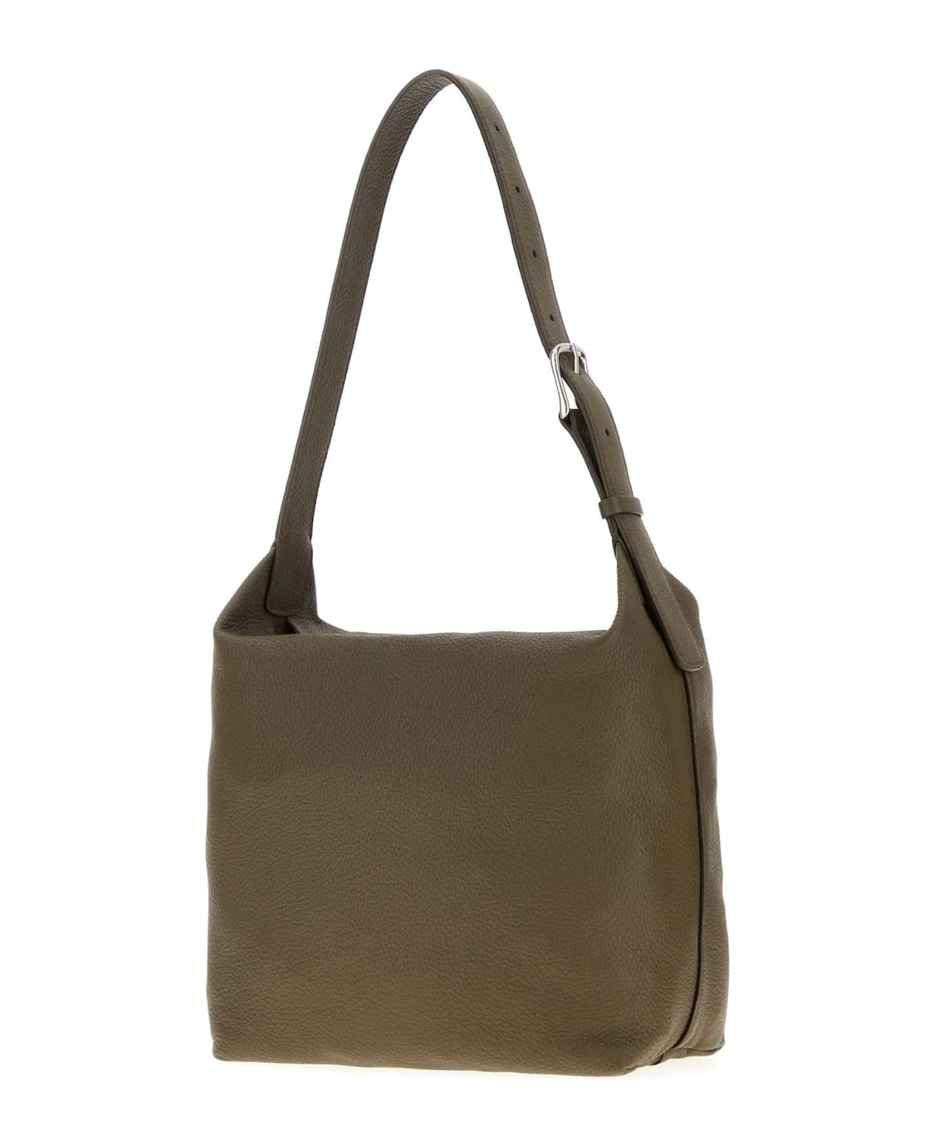 The Row Olive Green Leather Isa Shoulder Bag - BLACK ANS