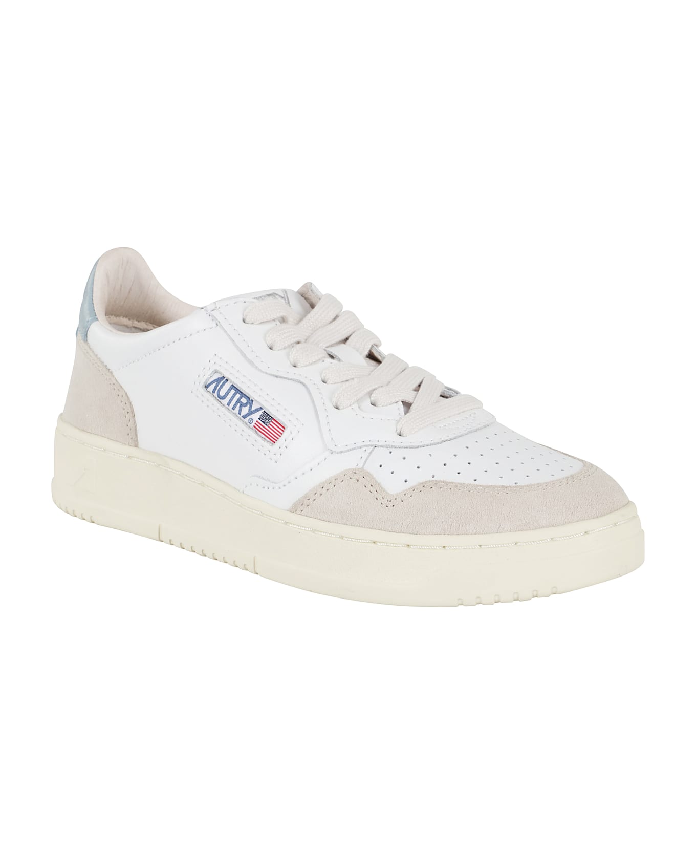 Autry Medalist Low Woman - Suede White Slv Blue