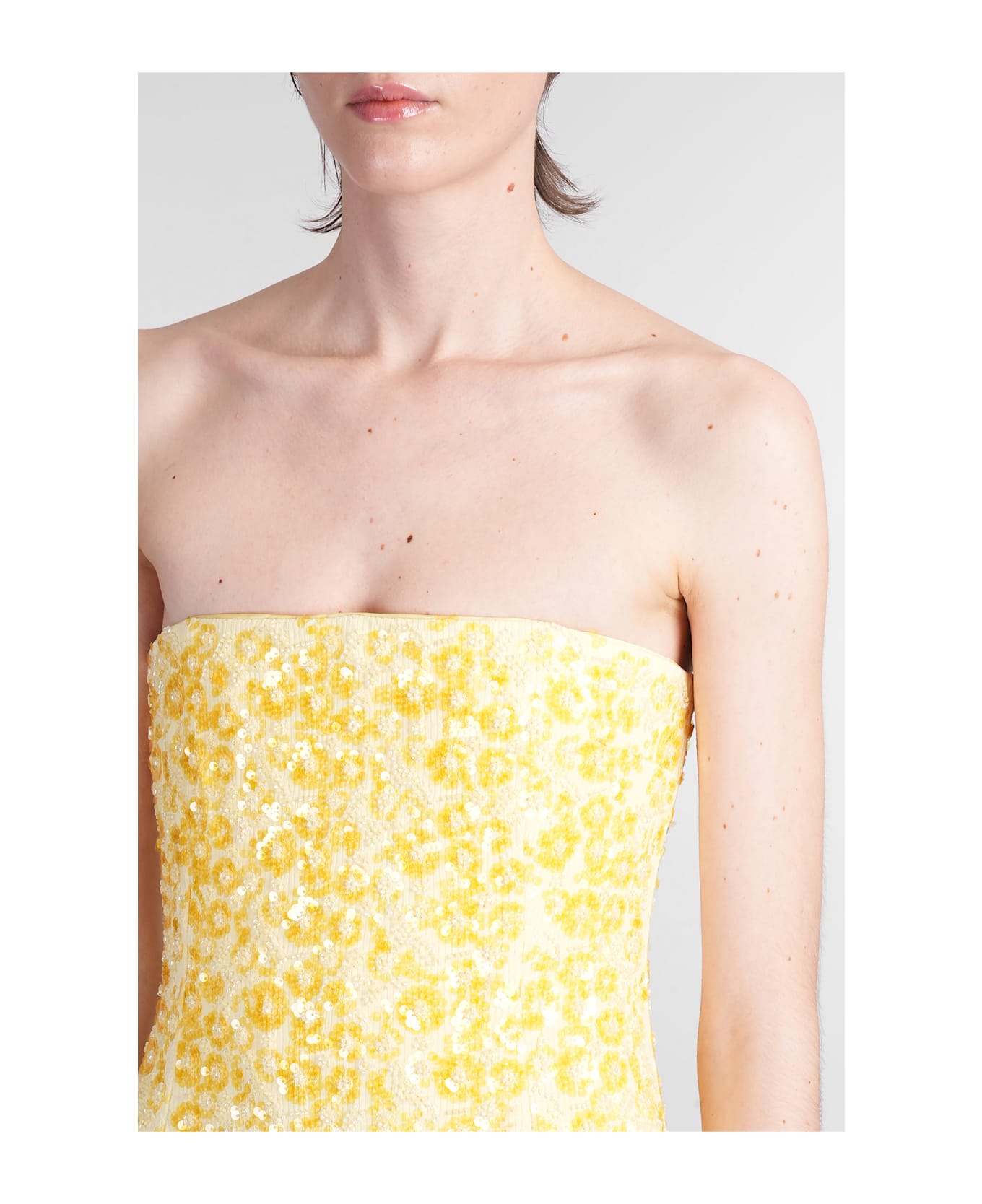 Simkhai Savia Dress Woman In Yellow Rayon - yellow