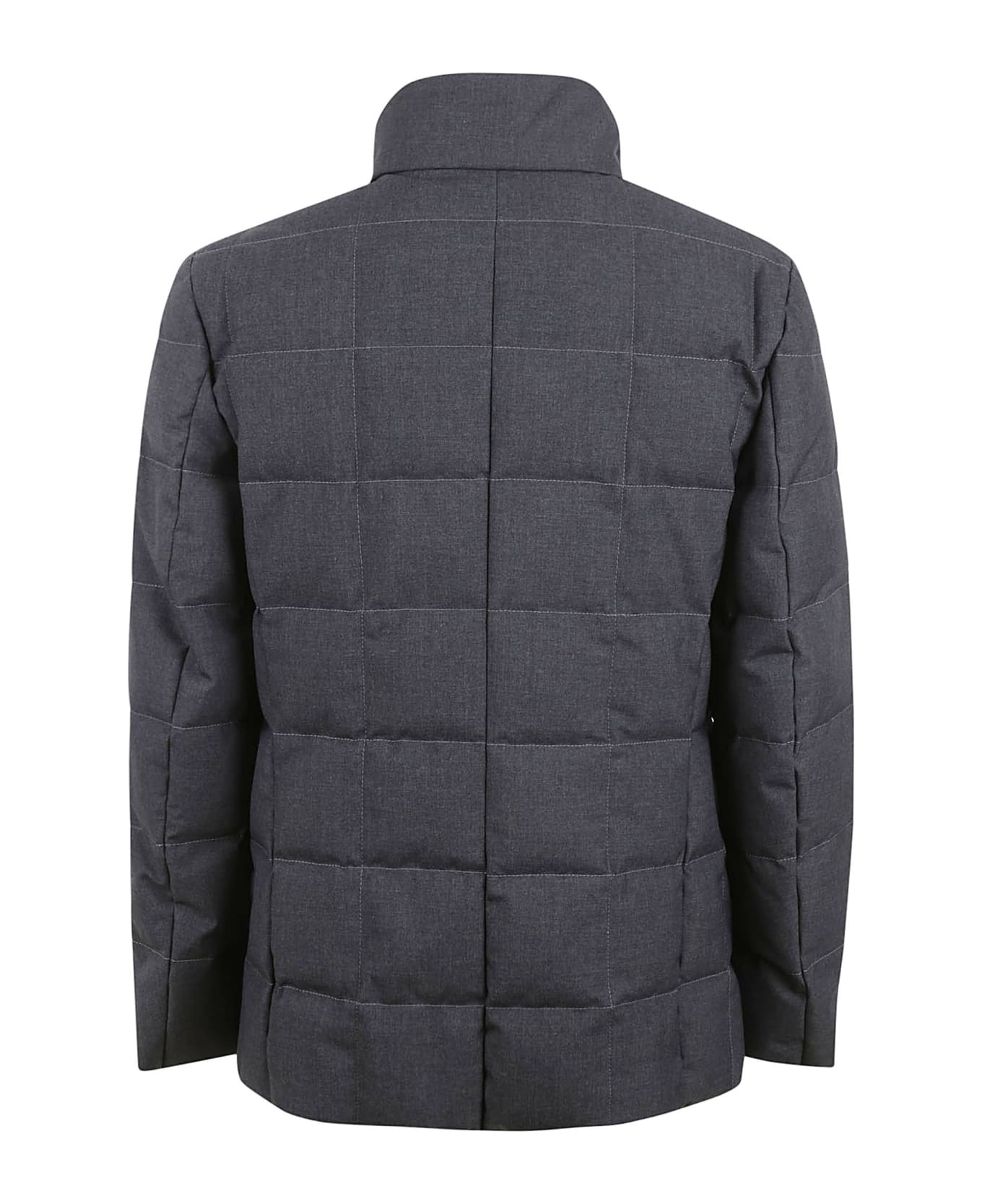 Fay Square Quilt Buttoned Jacket - Grey