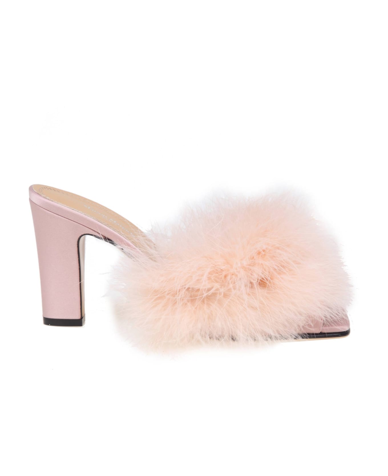 Maison Margiela Mules With Feathers - PINK