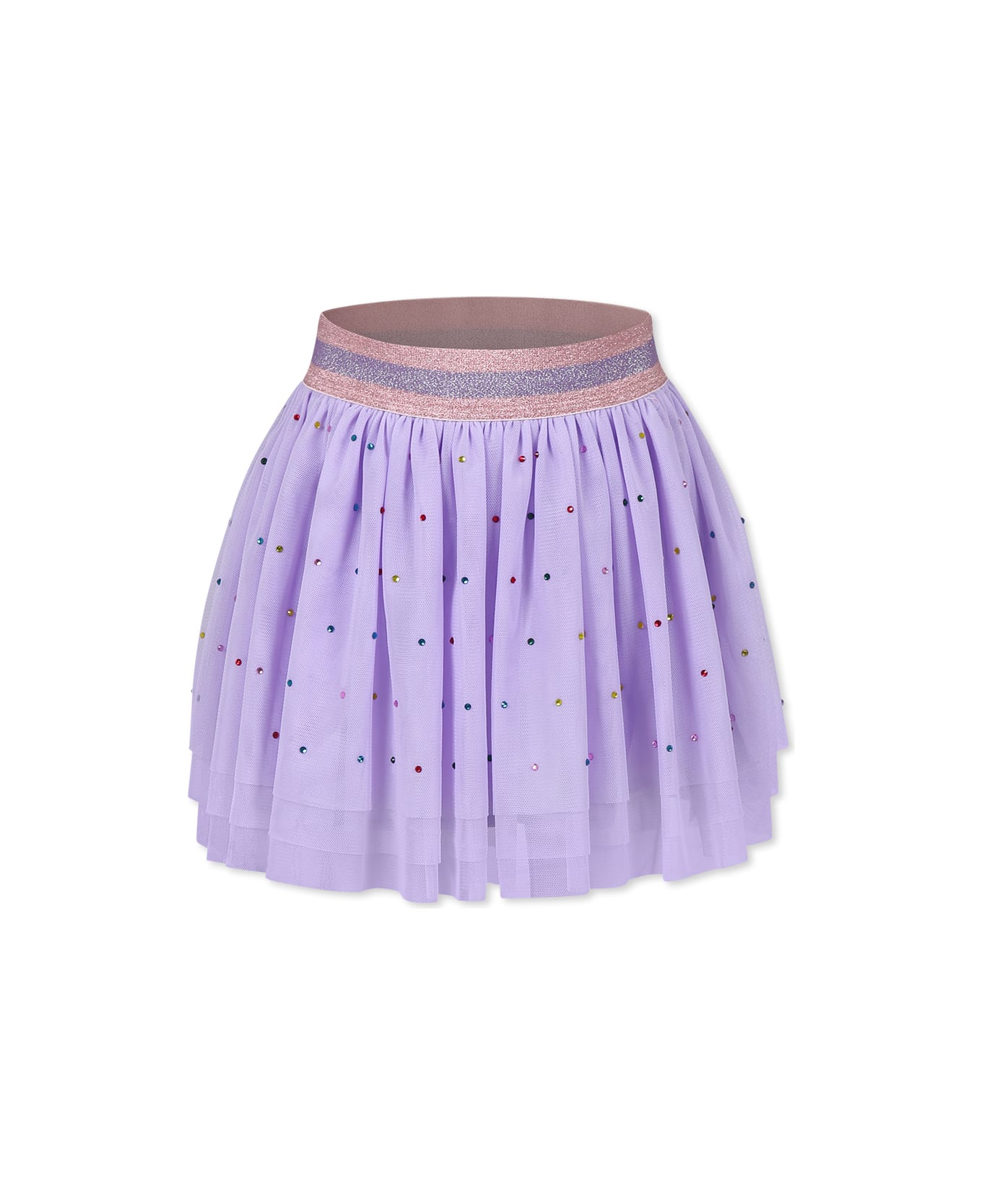 Stella McCartney Kids Purple Skirt For Girl With Rhinestones - Violet