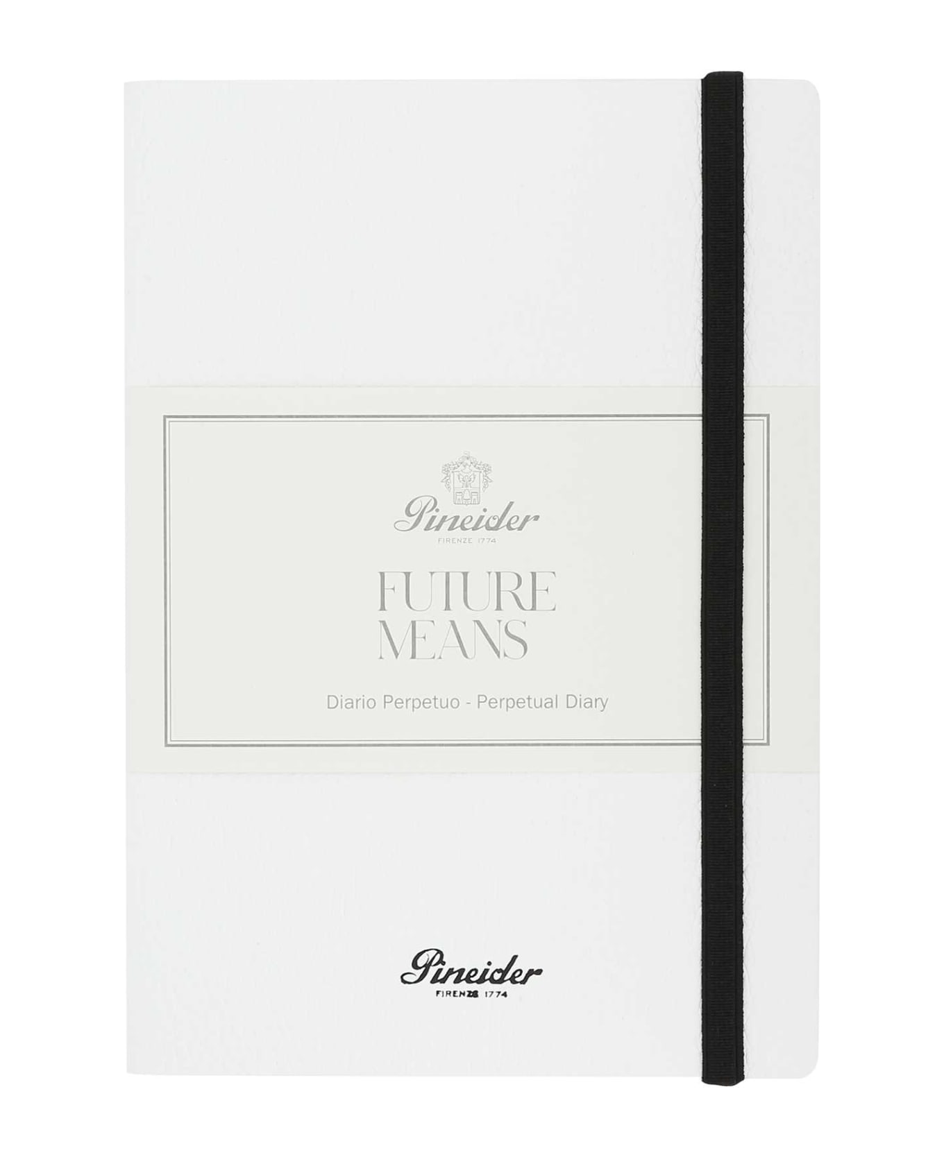 Pineider White Leather Future Means Diary - WHITE