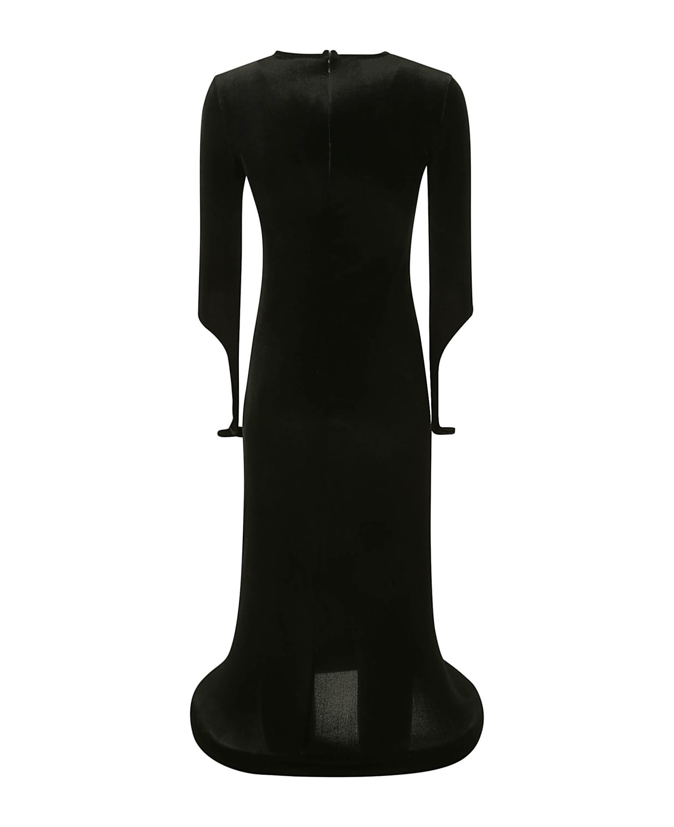Melitta Baumeister Circle Bottom Dress - BLACK STRETCH VELVET