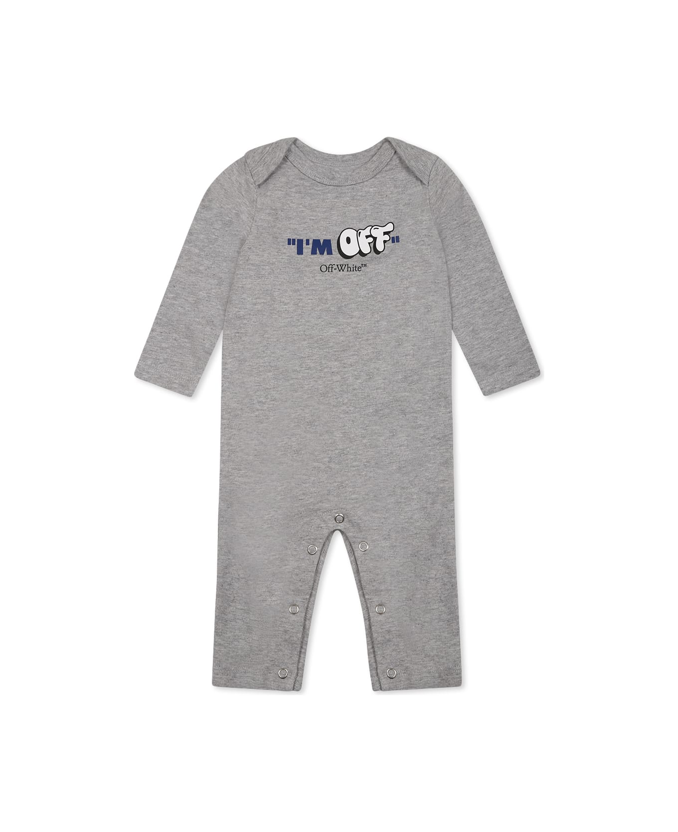 Off-White Grey Babygrow Set For Baby Boy With Logo - Grey