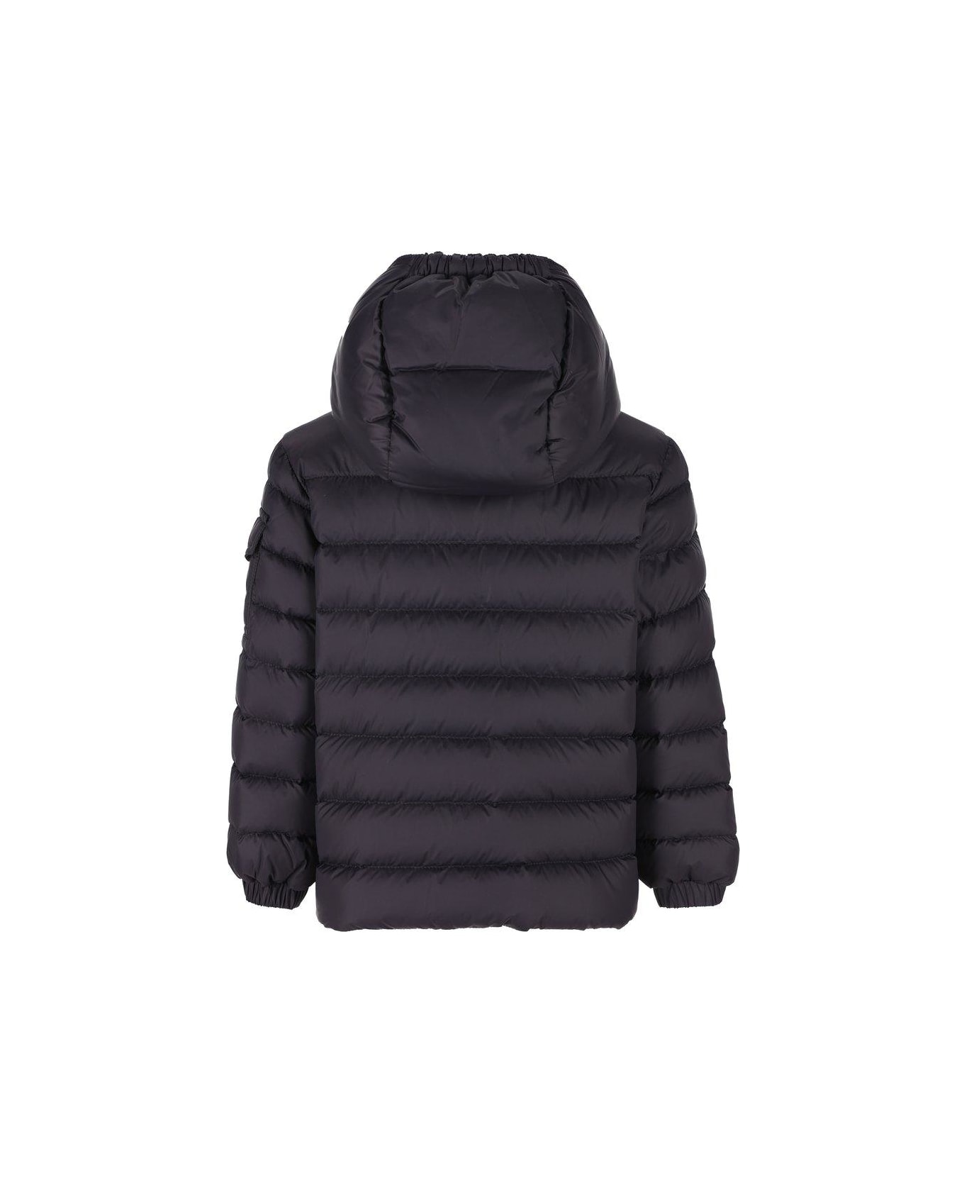 Moncler Logo Patch Hooded Jacket - Nero