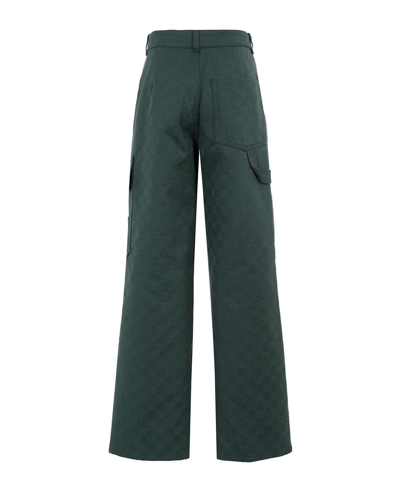 Gucci Green Trousers For Boy With Gg Motif - Green