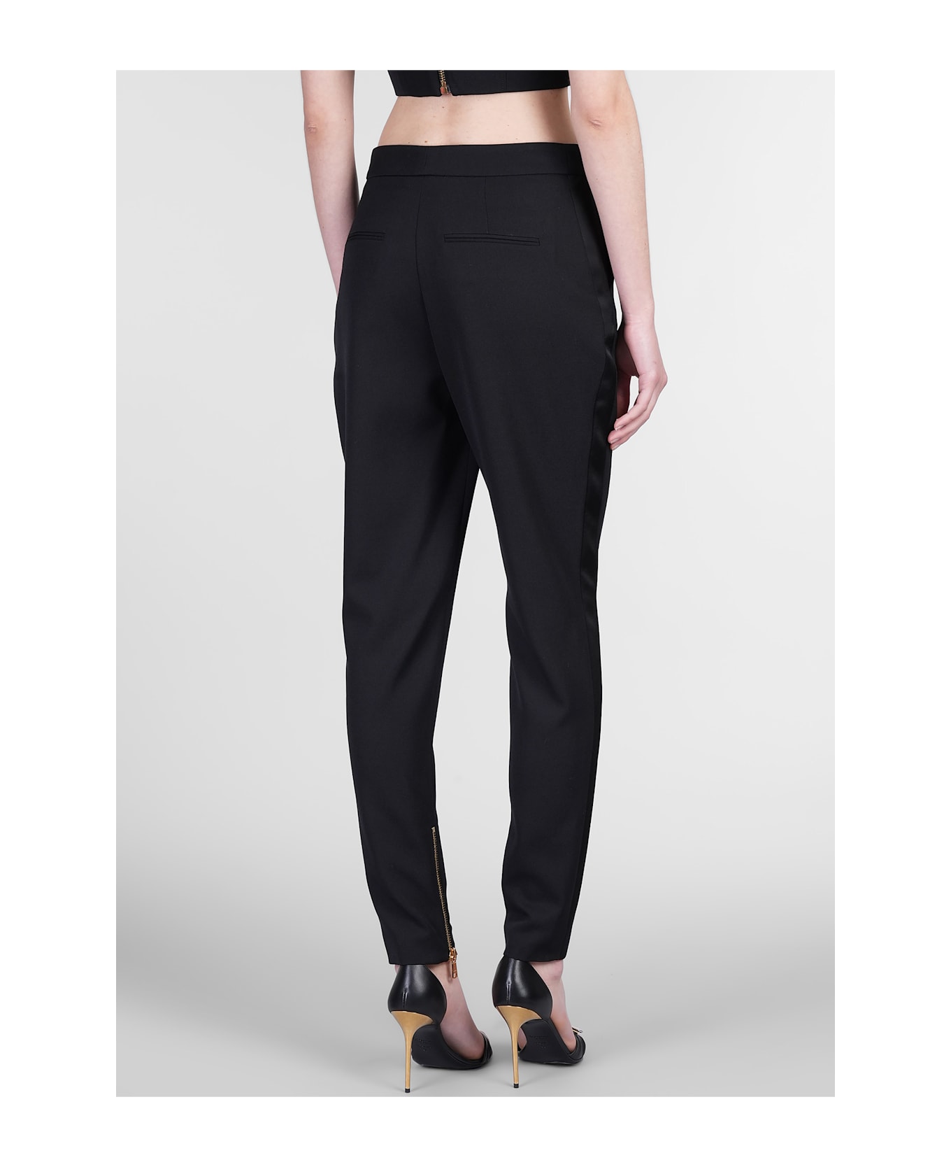 Balmain Pants In Black Wool - black