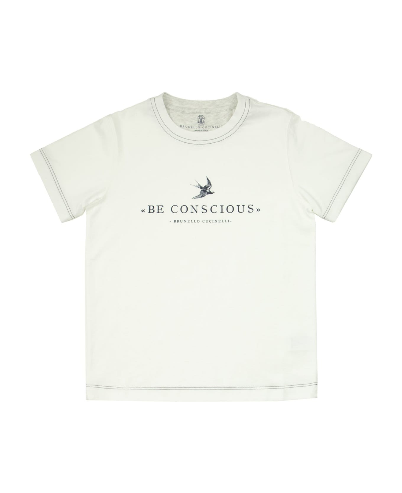 Brunello Cucinelli Cotton Jersey T-shirt With Print - White Tシャツ＆ポロシャツ