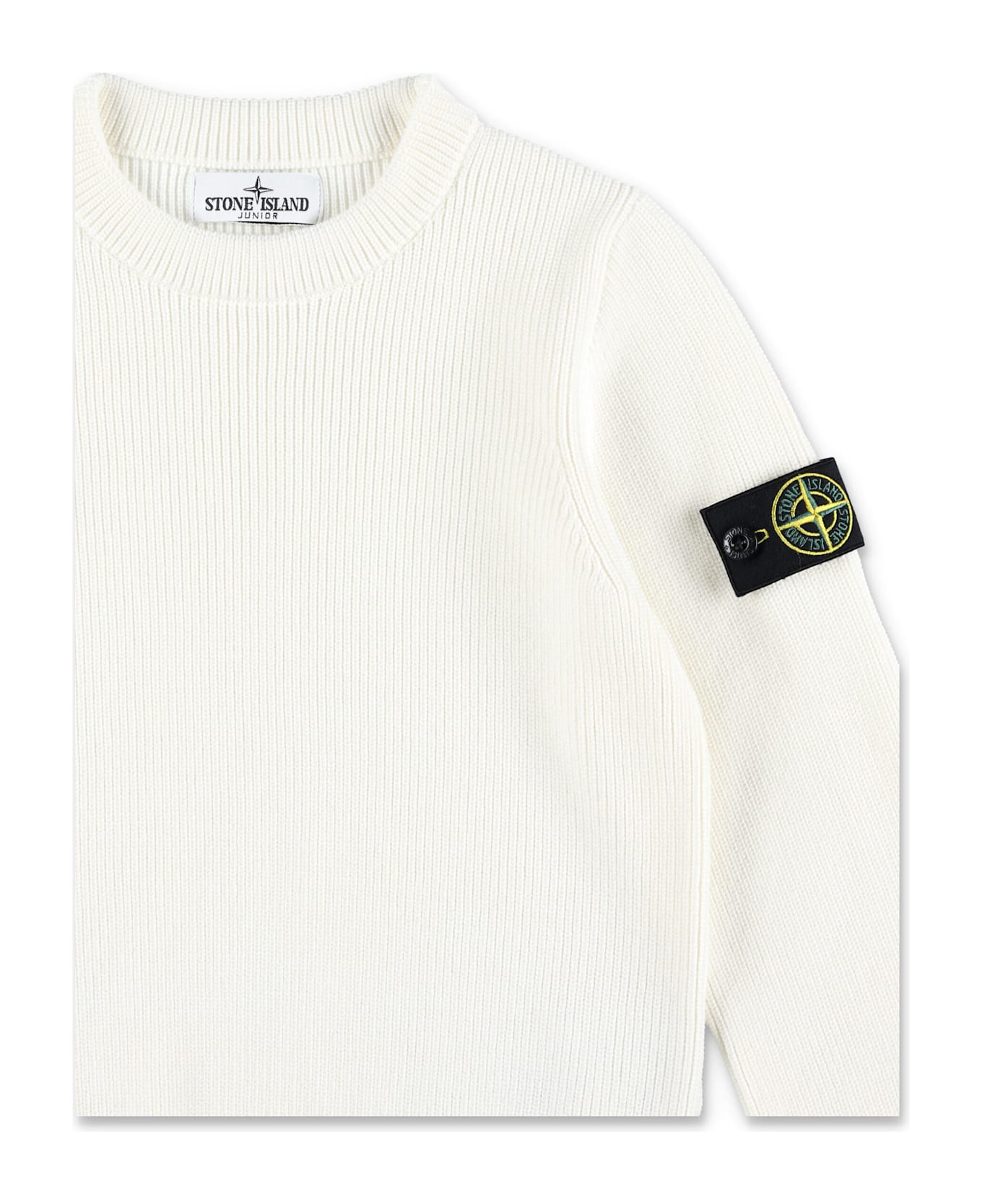 Stone Island Junior Kid - Cotton Sweater - WHITE
