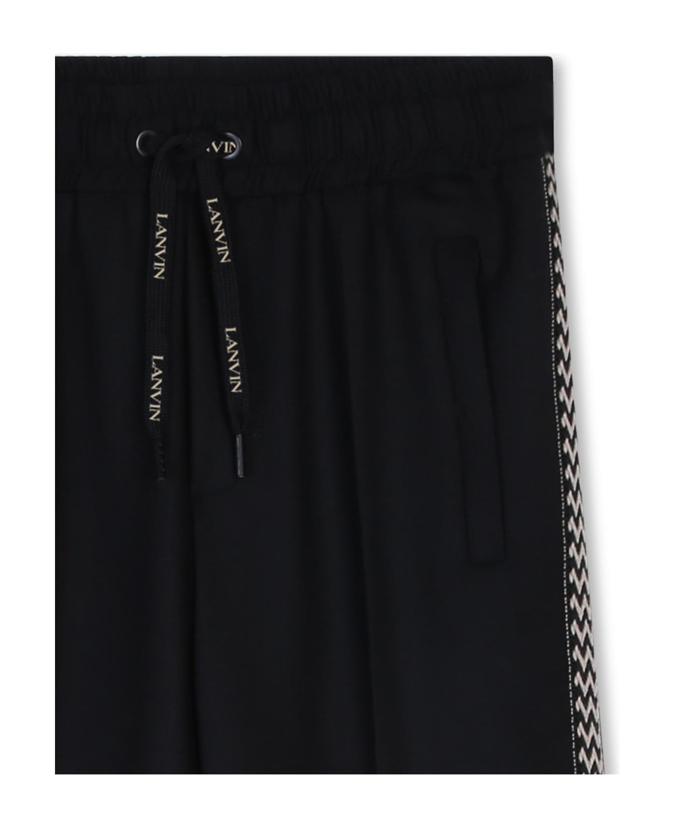 Lanvin Black Joggers With Curb Motif On Sides - Black