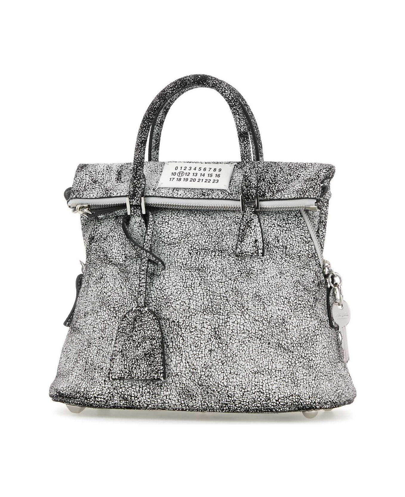 Maison Margiela Two-tone Leather Mini 5ac Loved To Death Handbag - WHITE-BLACK