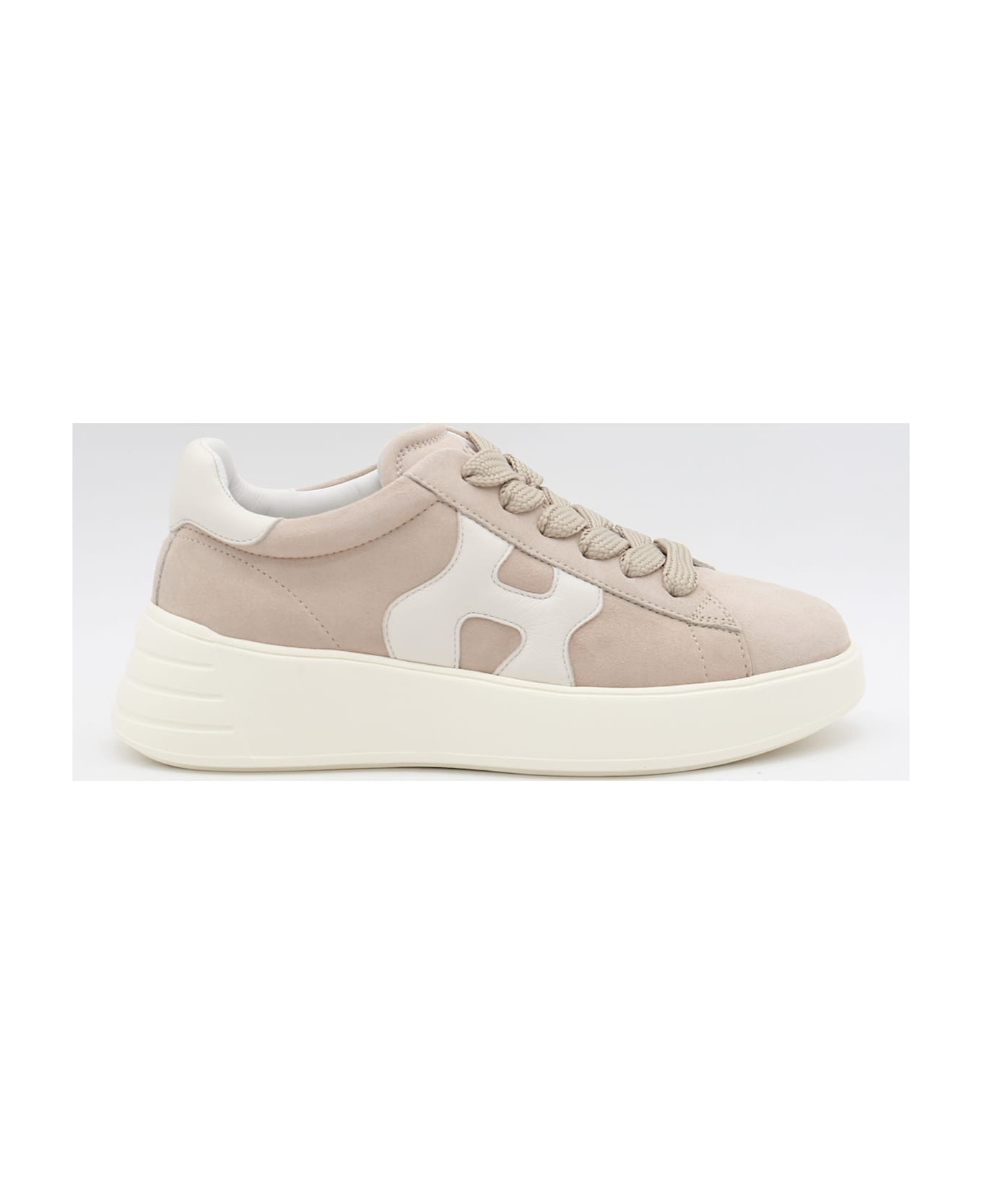 Hogan White Leather Sneakers - ZENZERO/YOGURT
