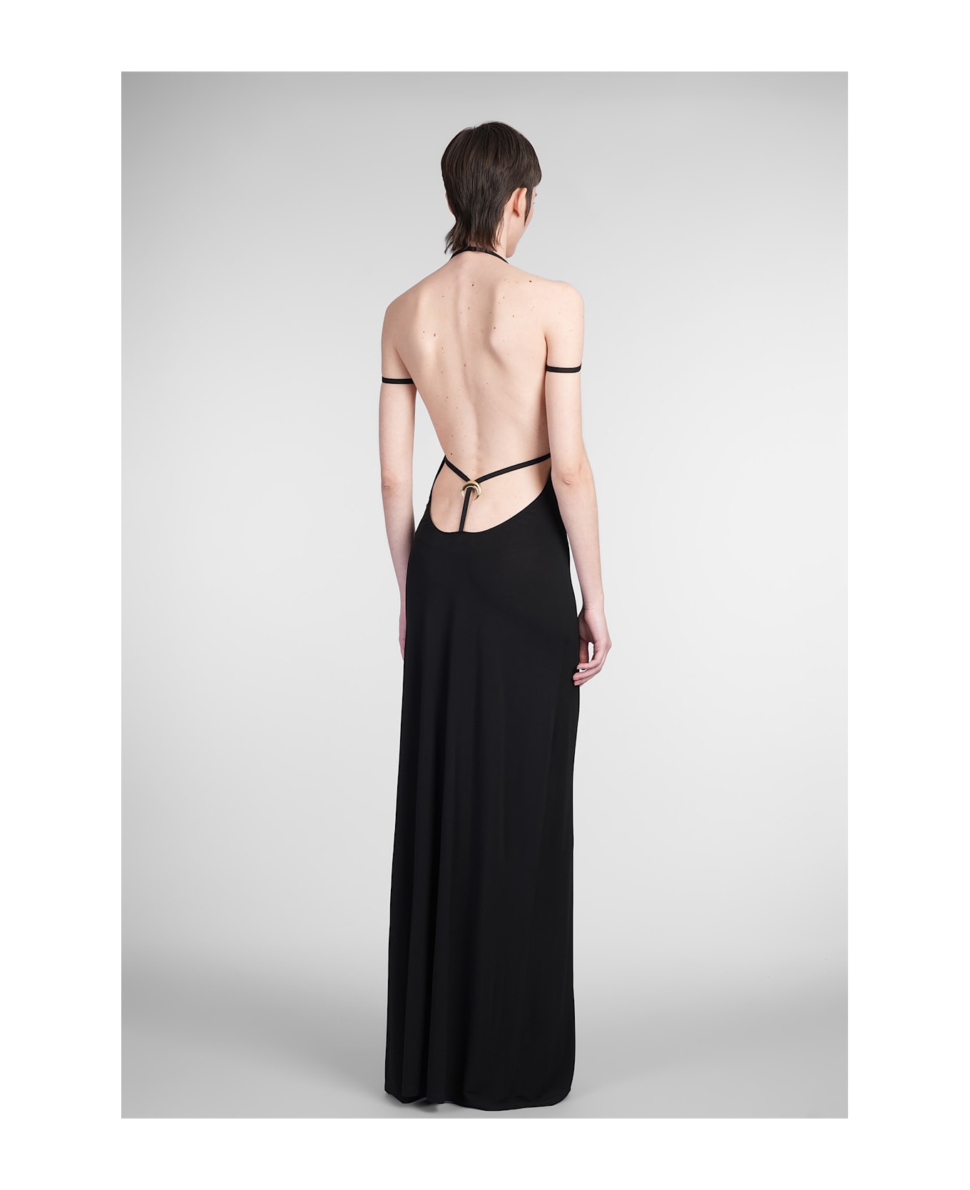 Marine Serre Long Dress In Black Viscose - black