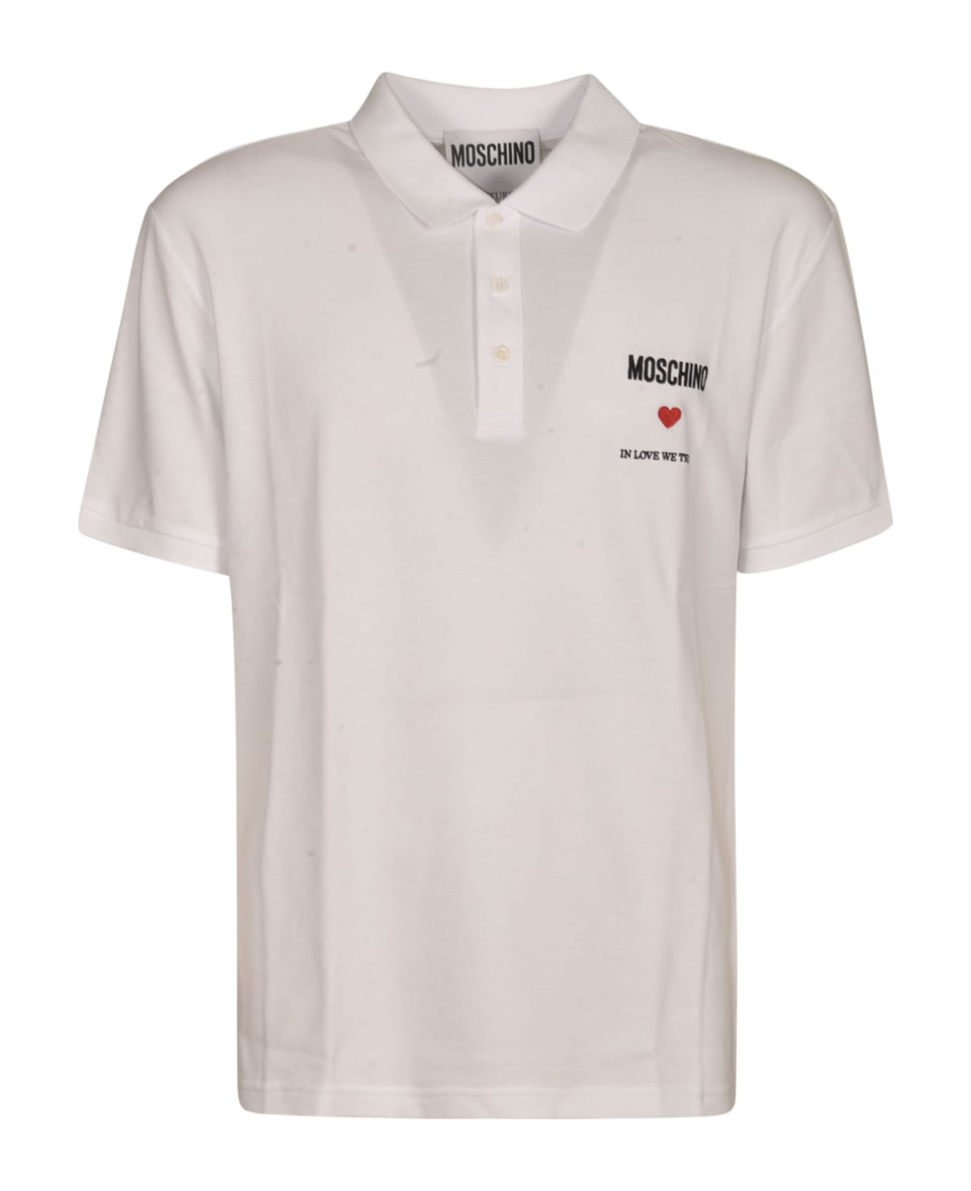 Moschino In Love We Trust Polo Shirt - White シャツ