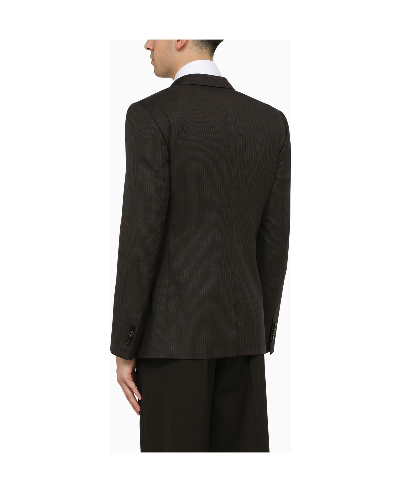 Dolce & Gabbana Single-breasted Pinstripe Jacket - BLACK