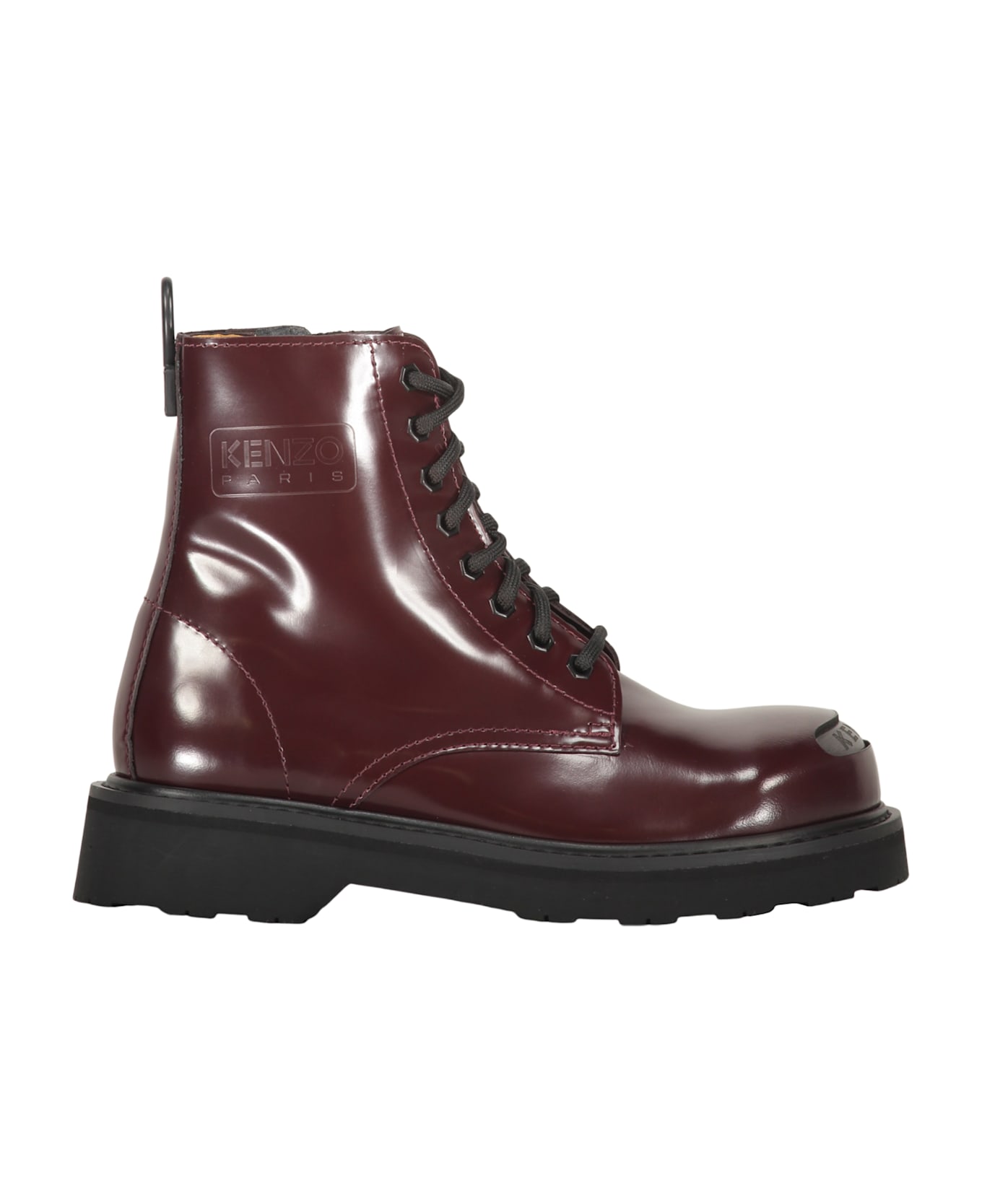 Kenzo Leather Ankle Boots - Burgundy