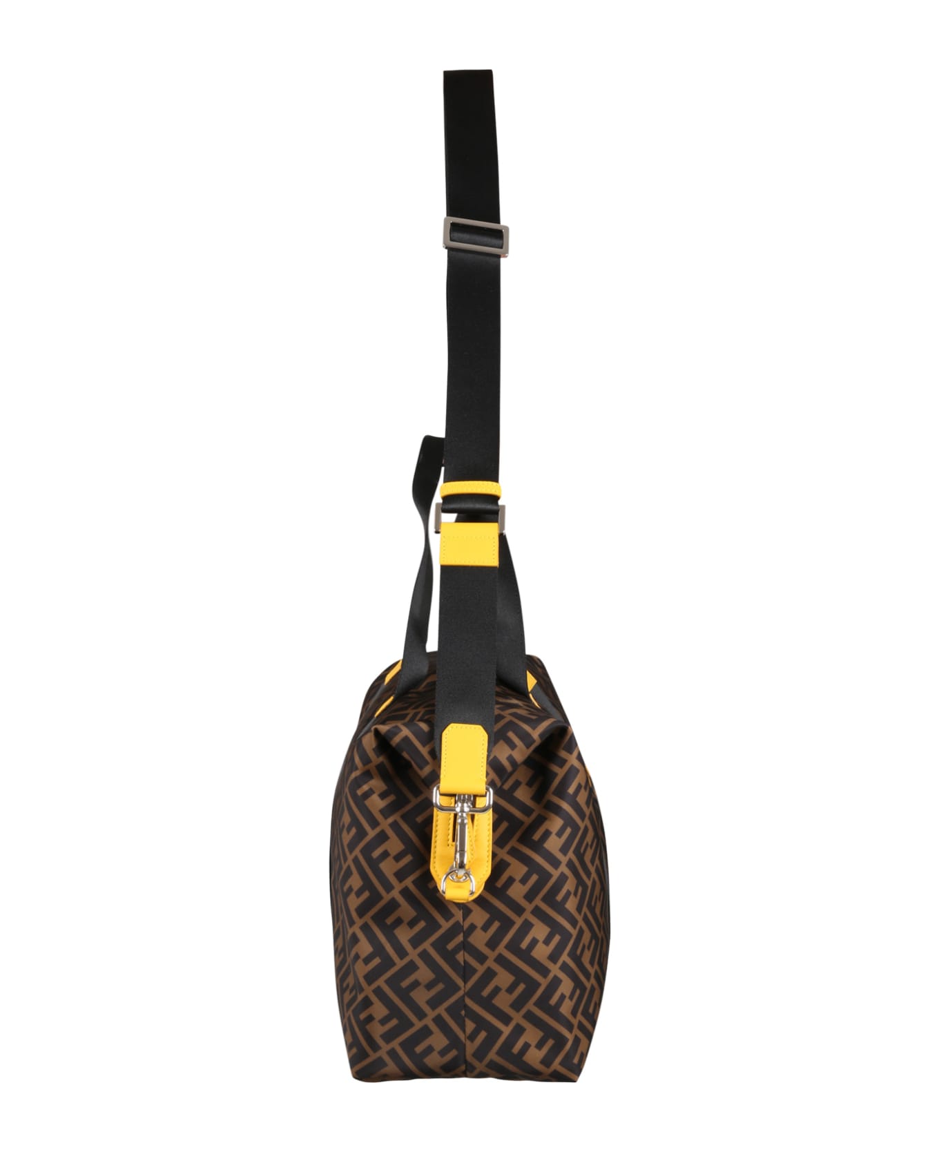 Fendi Brown Bag For Kids With Black Ff And Yellow Logo - Brown