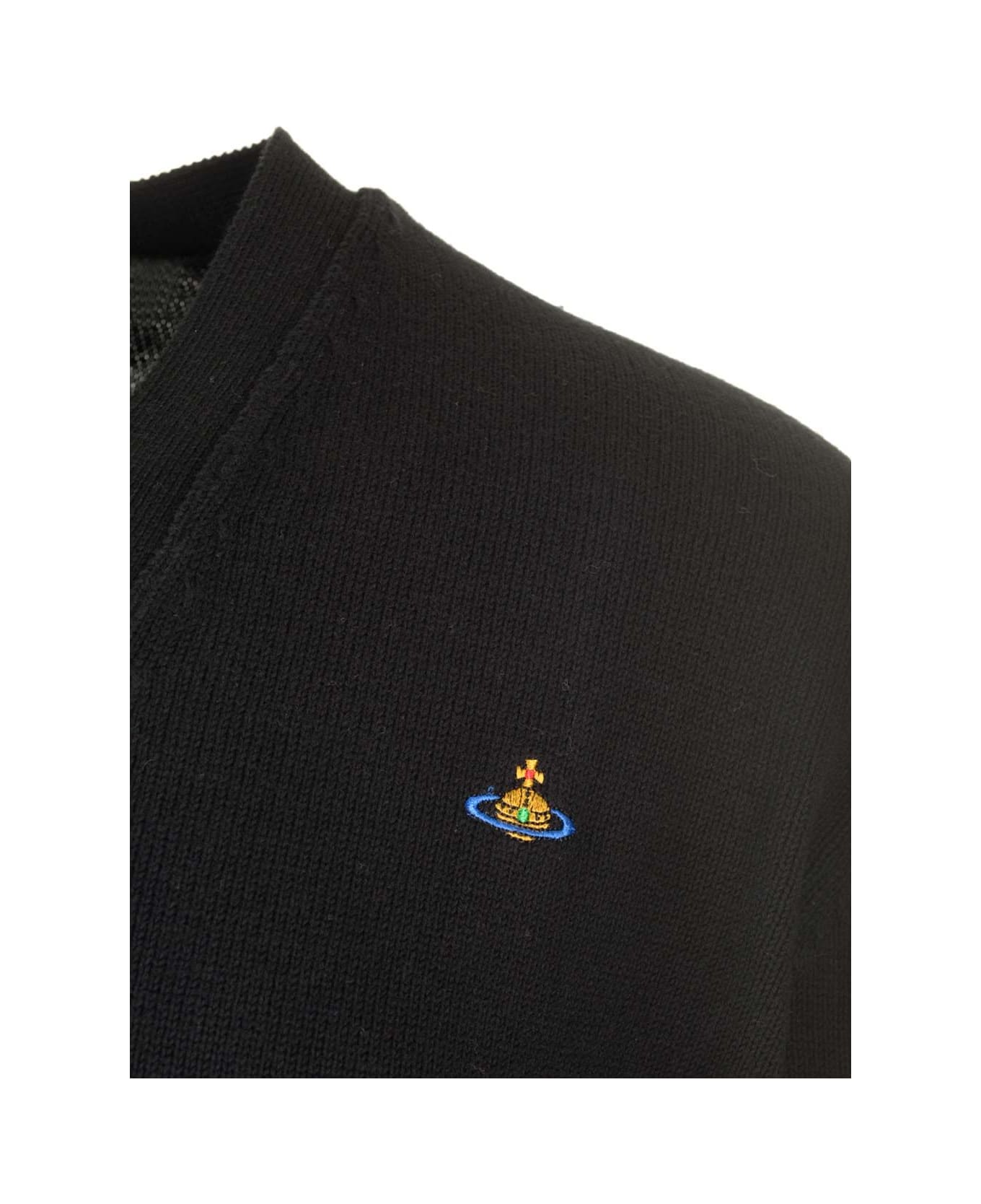 Vivienne Westwood V-neck Cardigan - BLACK