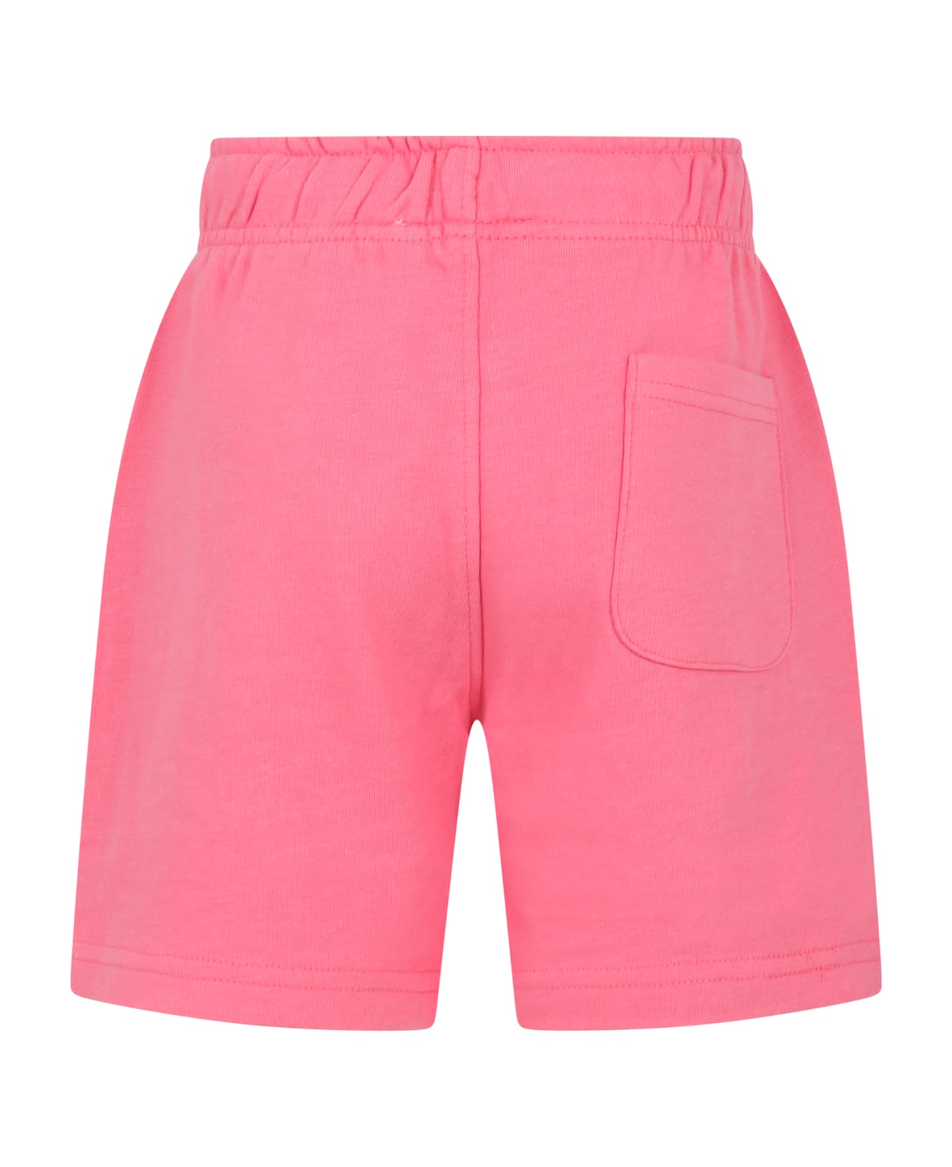Molo Pink Shorts For Girl With Peace Symbol - Pink ボトムス